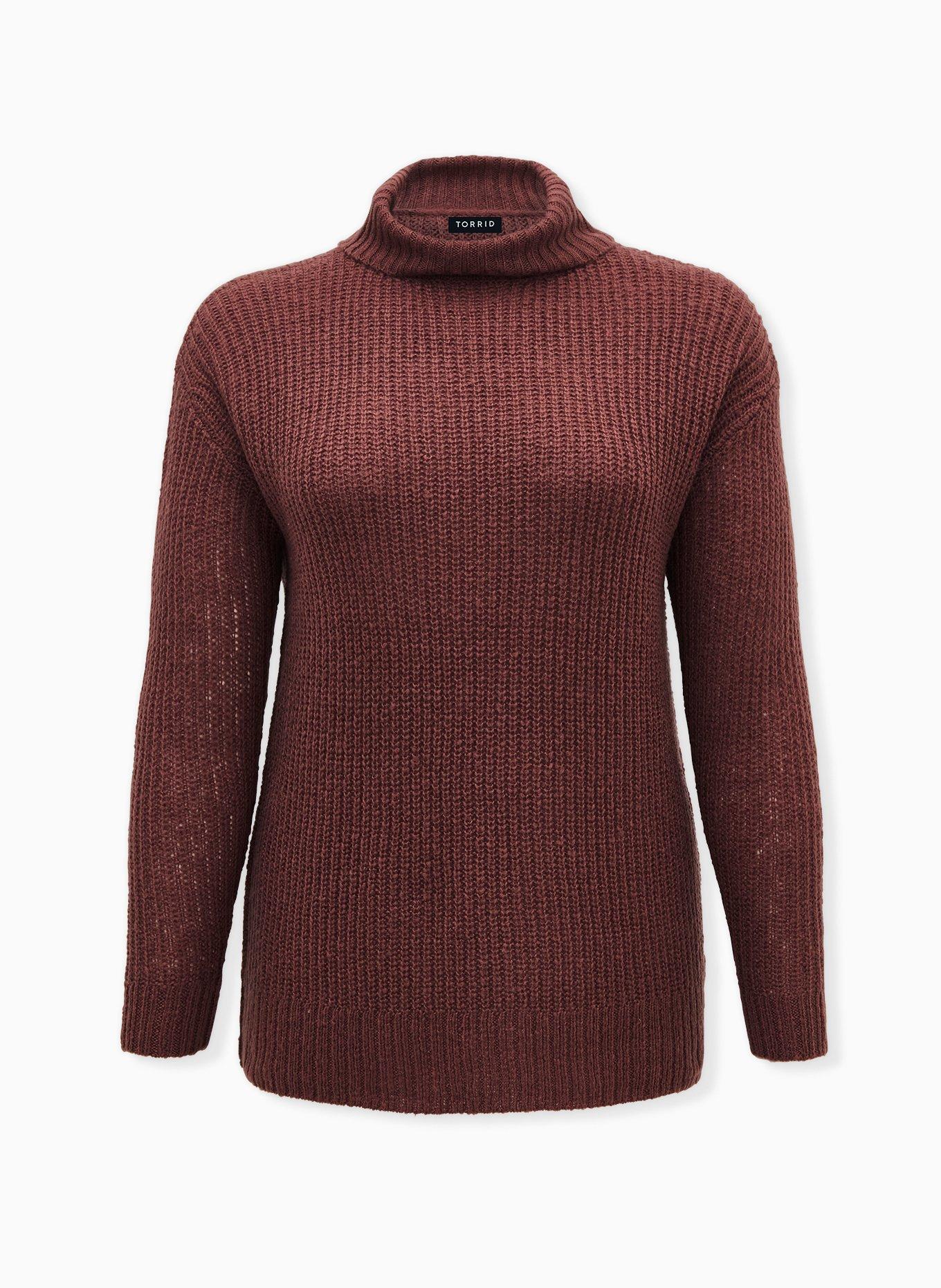 Pullover Turtle Neck Sweater, DUSTY ROSE, hi-res