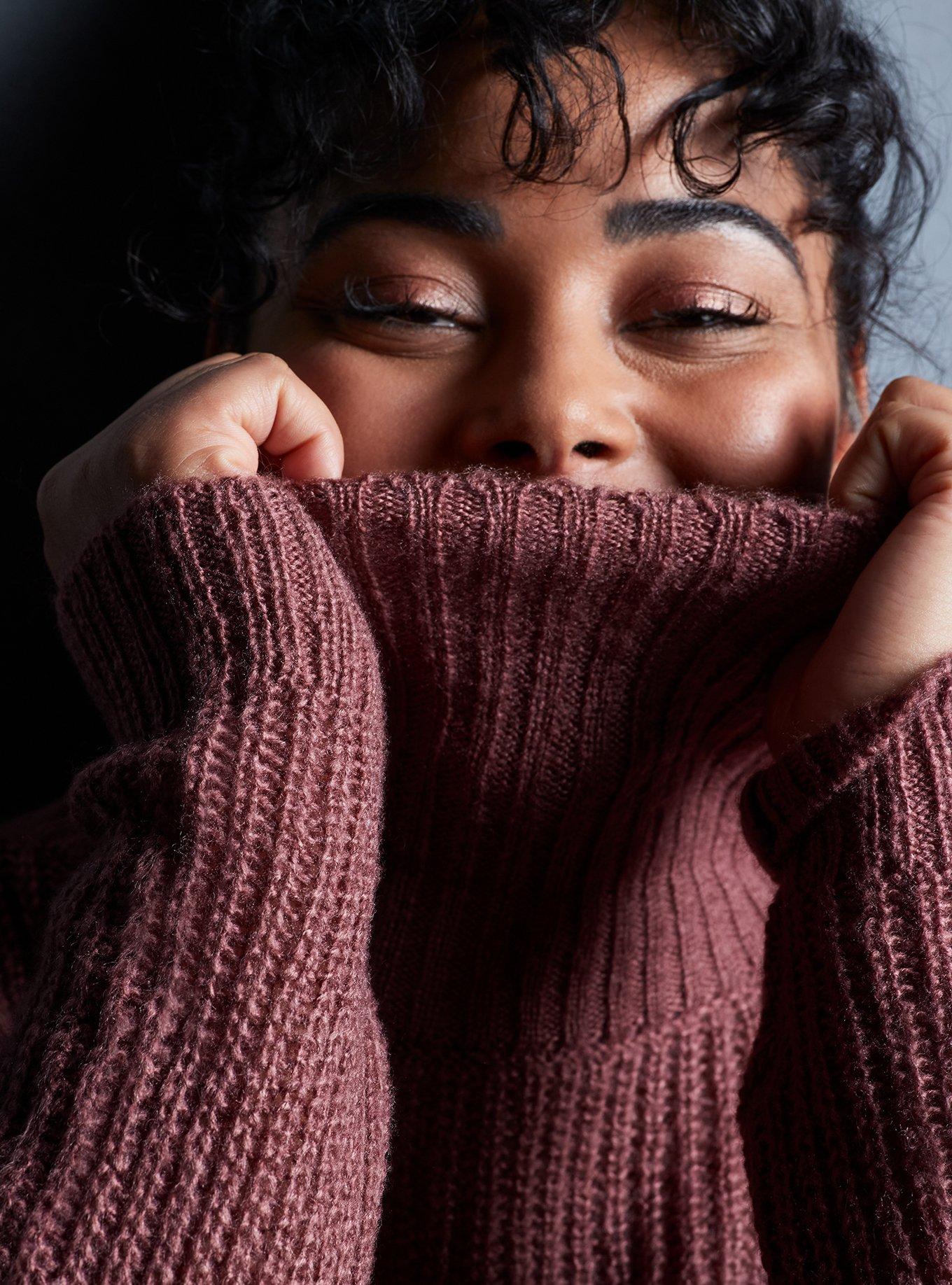 Pullover Turtle Neck Sweater, DUSTY ROSE, hi-res