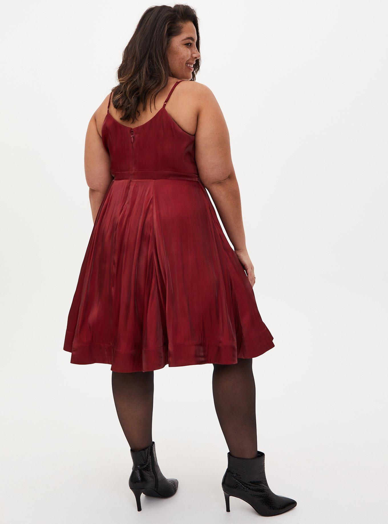 Mini Satin Dress, BIKING RED, alternate