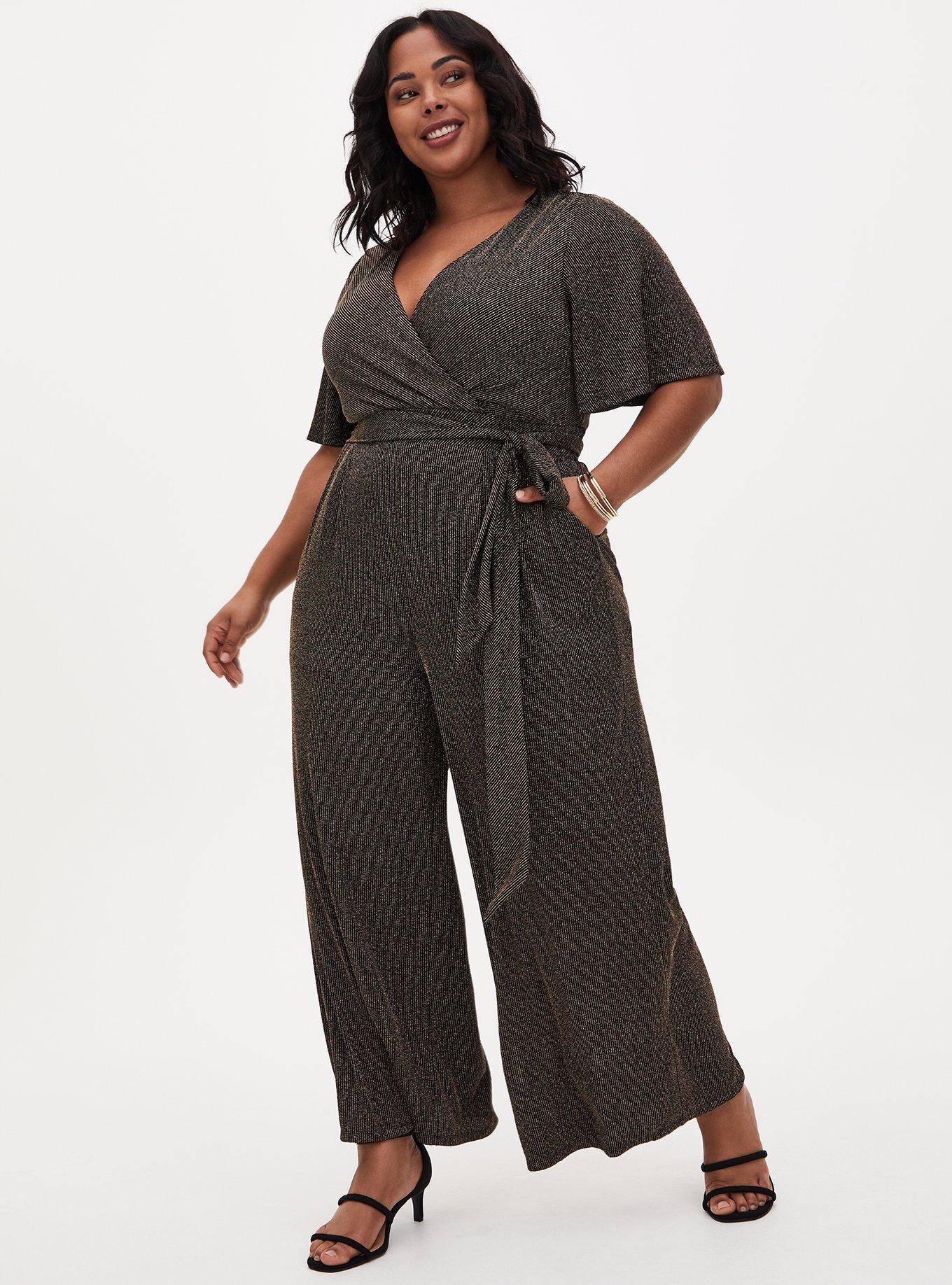 Plus Size - Shimmer Surplice Jumpsuit - Torrid