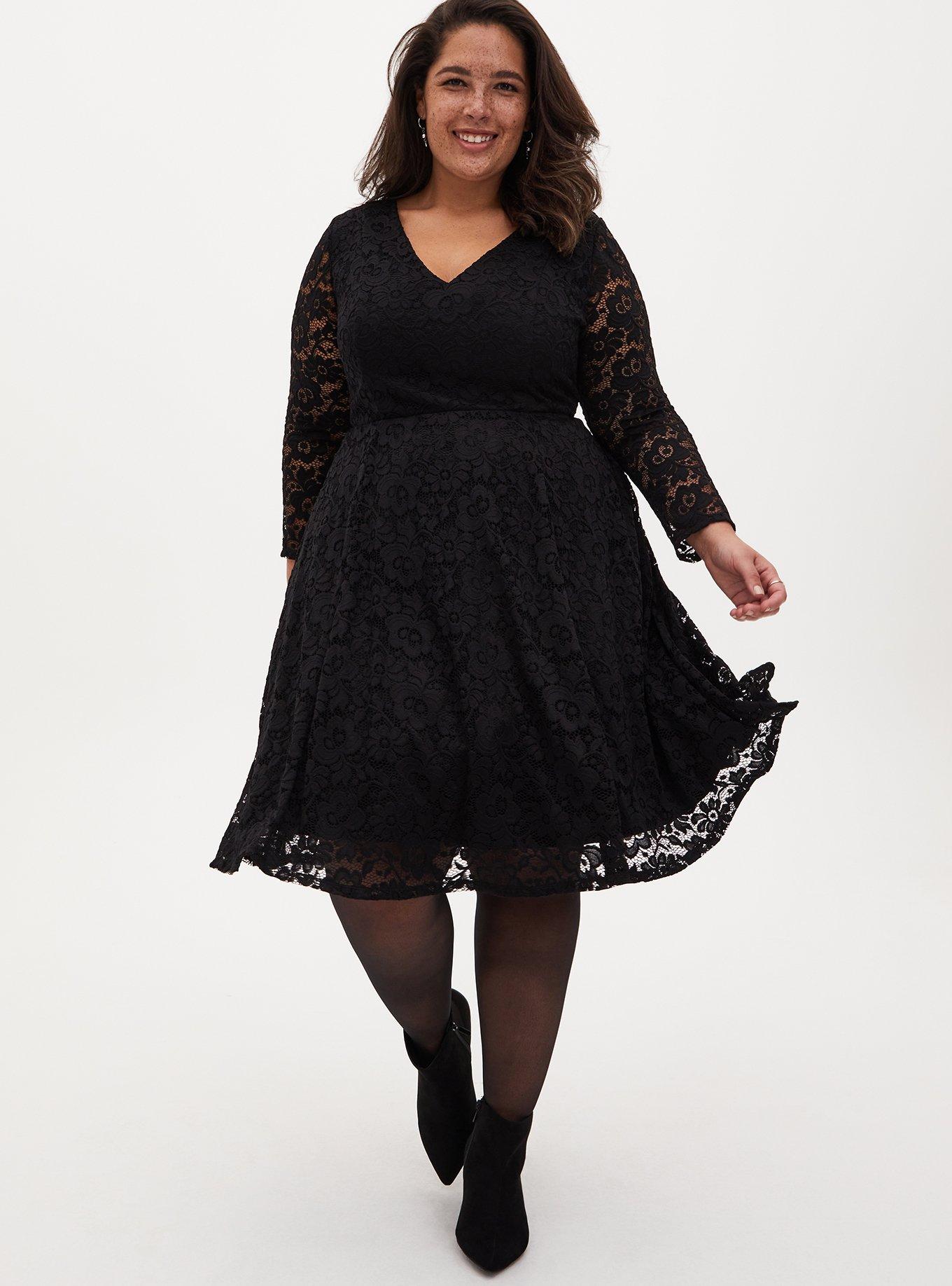 Torrid black lace skater hot sale dress