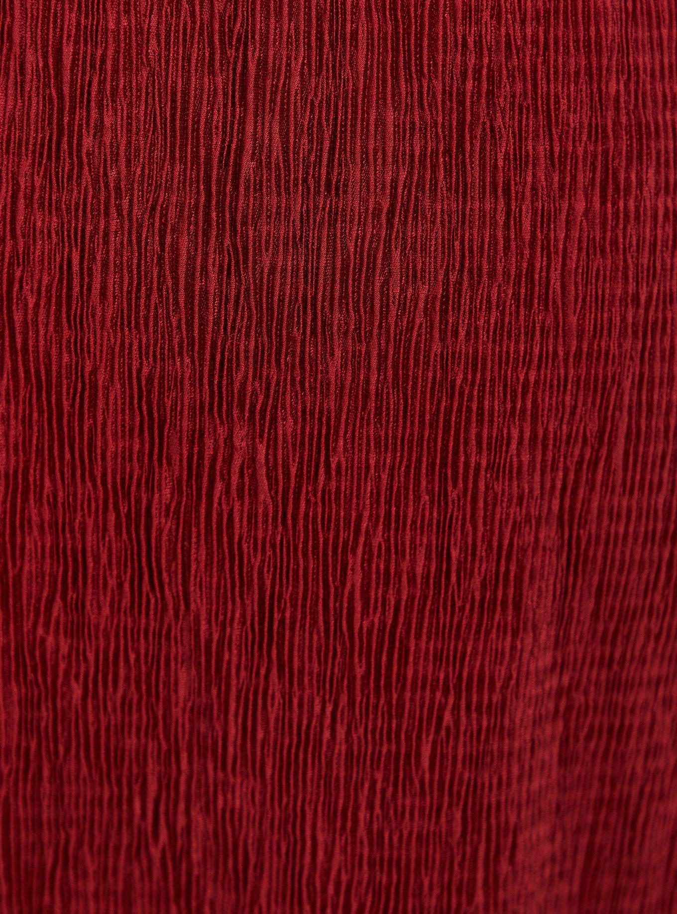 Dark Red Crinkle Knit Midi Dress, BIKING RED, alternate