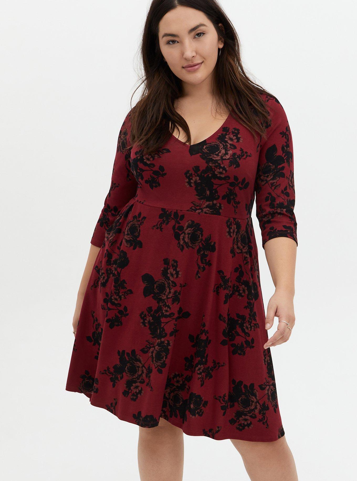 Torrid black best sale and red dress