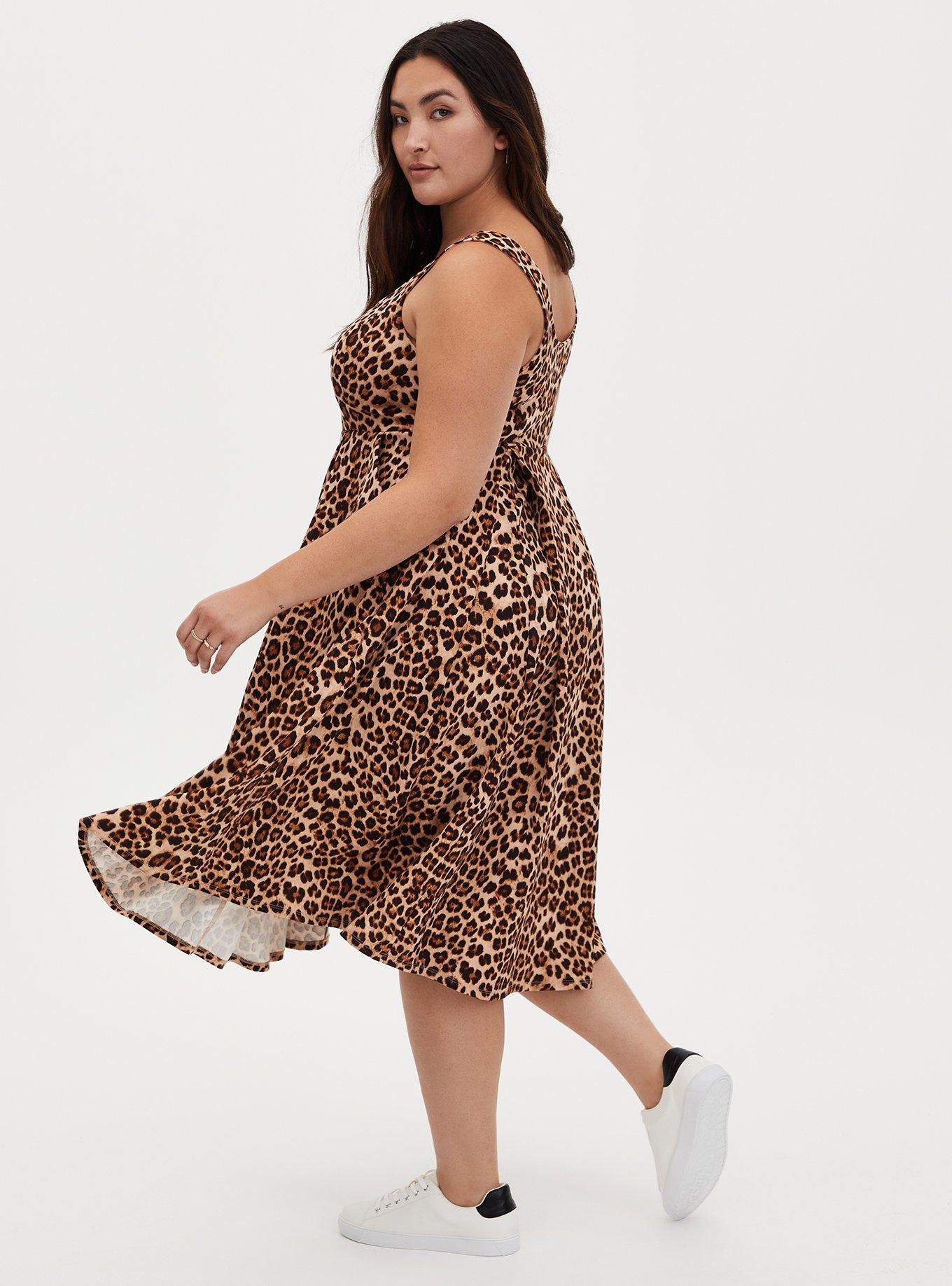 Torrid Plus Size Short Sleeve Illusion Mesh and Leopard Print