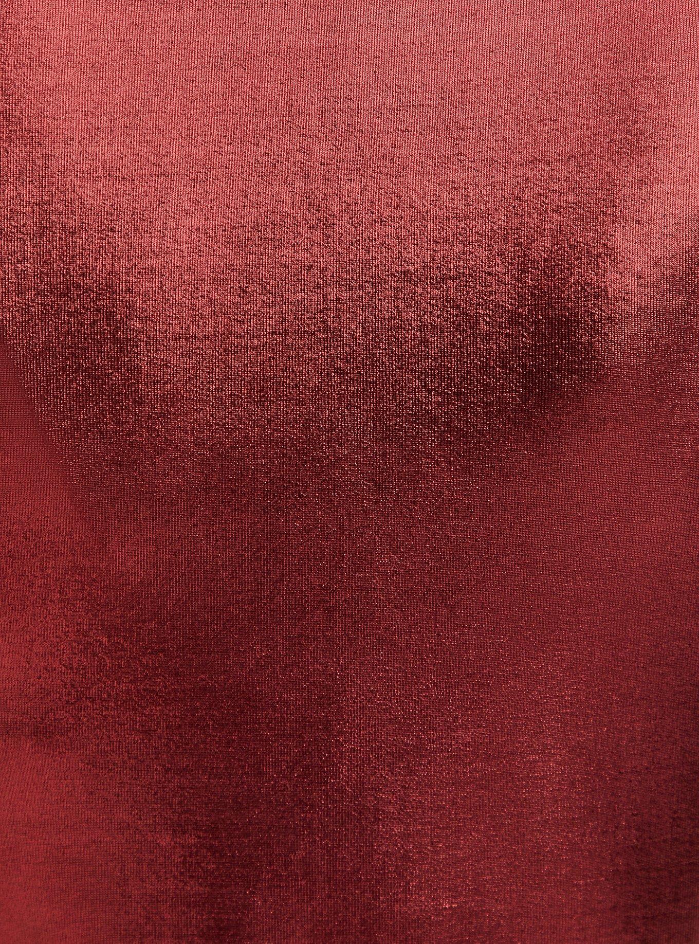 Red Liquid Knit Tea Length Dress, BIKING RED, alternate