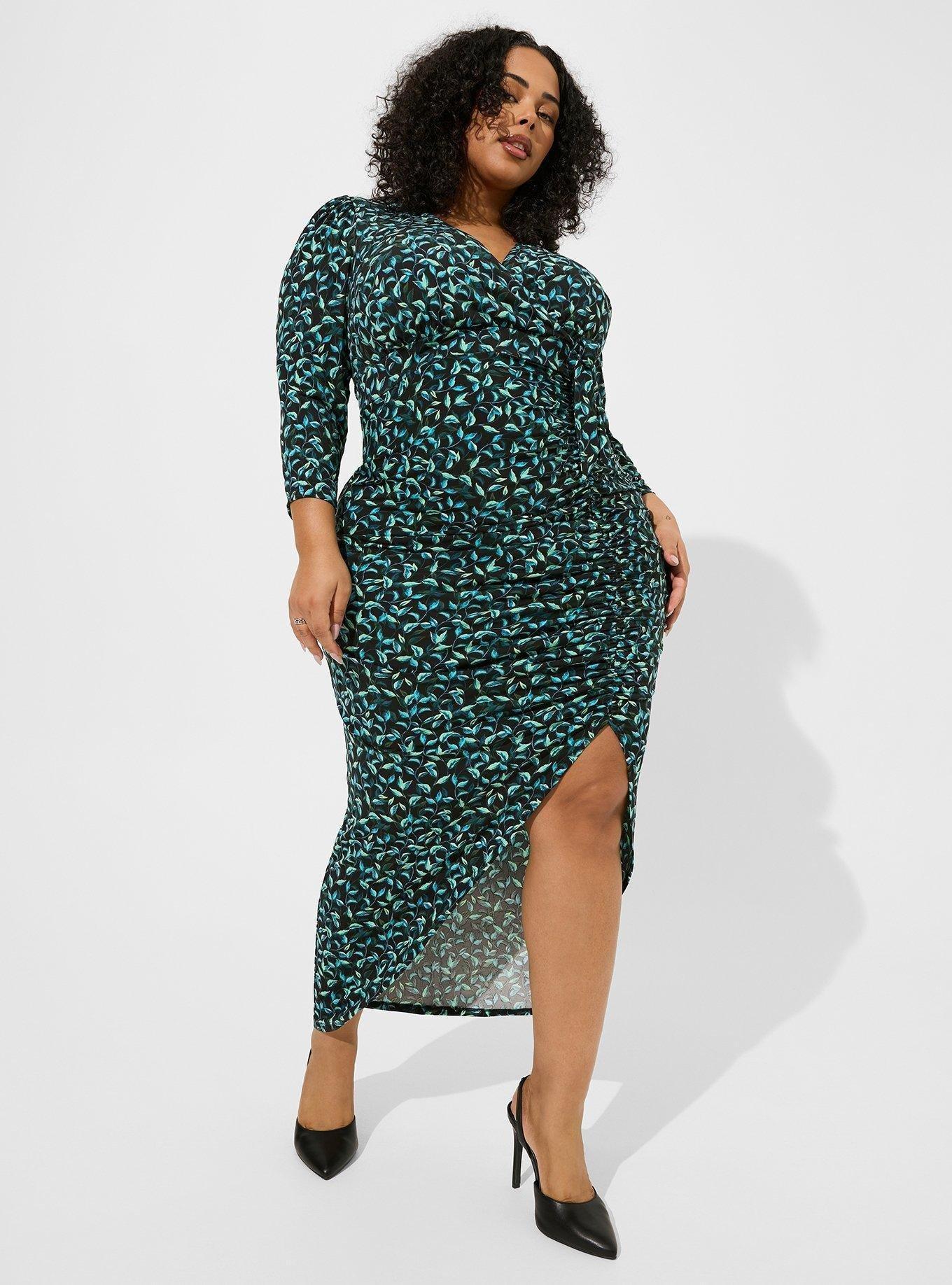 Plus Size - Maxi Velvet High Slit Dress - Torrid