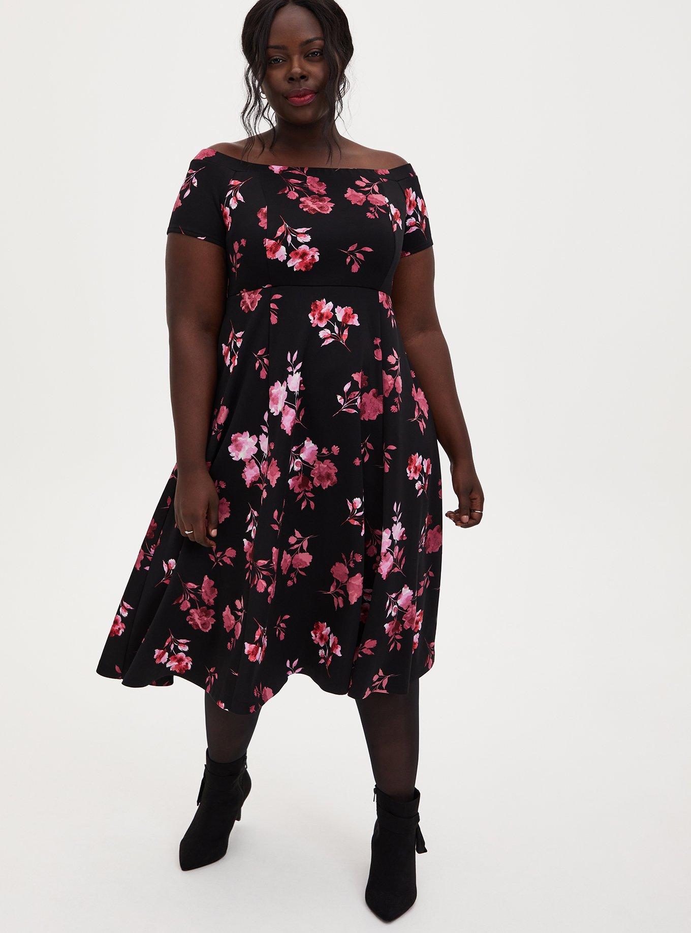 Torrid black store floral dress