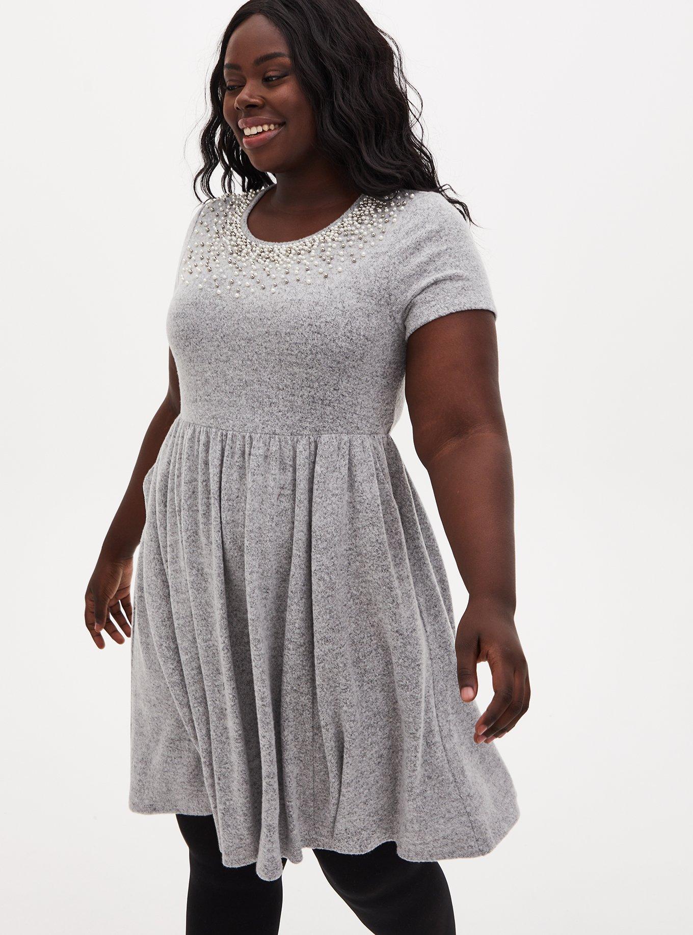 Torrid buy 0 Gray Plush Midi Skater Dress