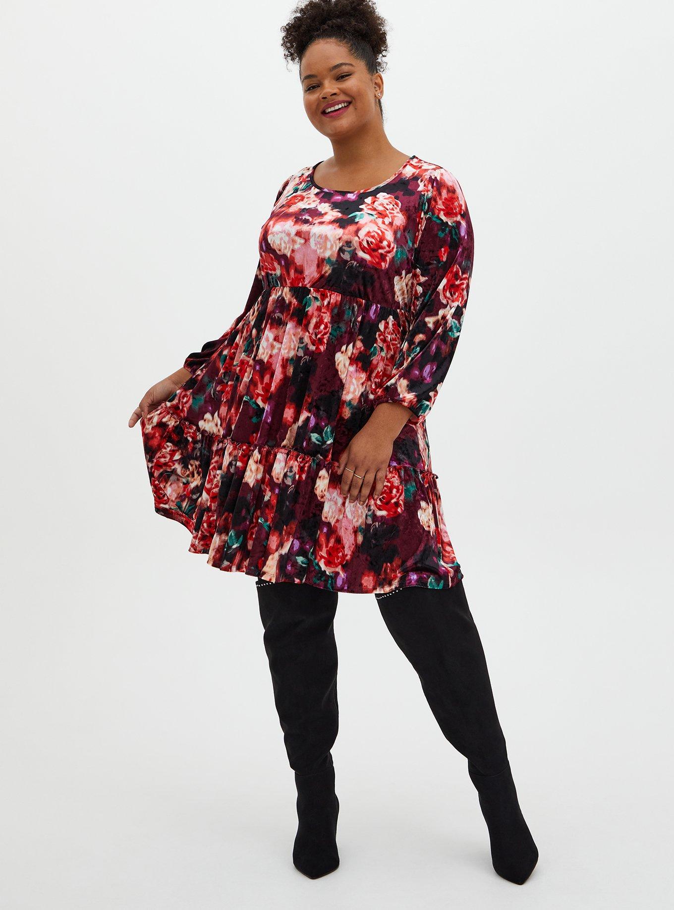 Torrid red outlet velvet dress