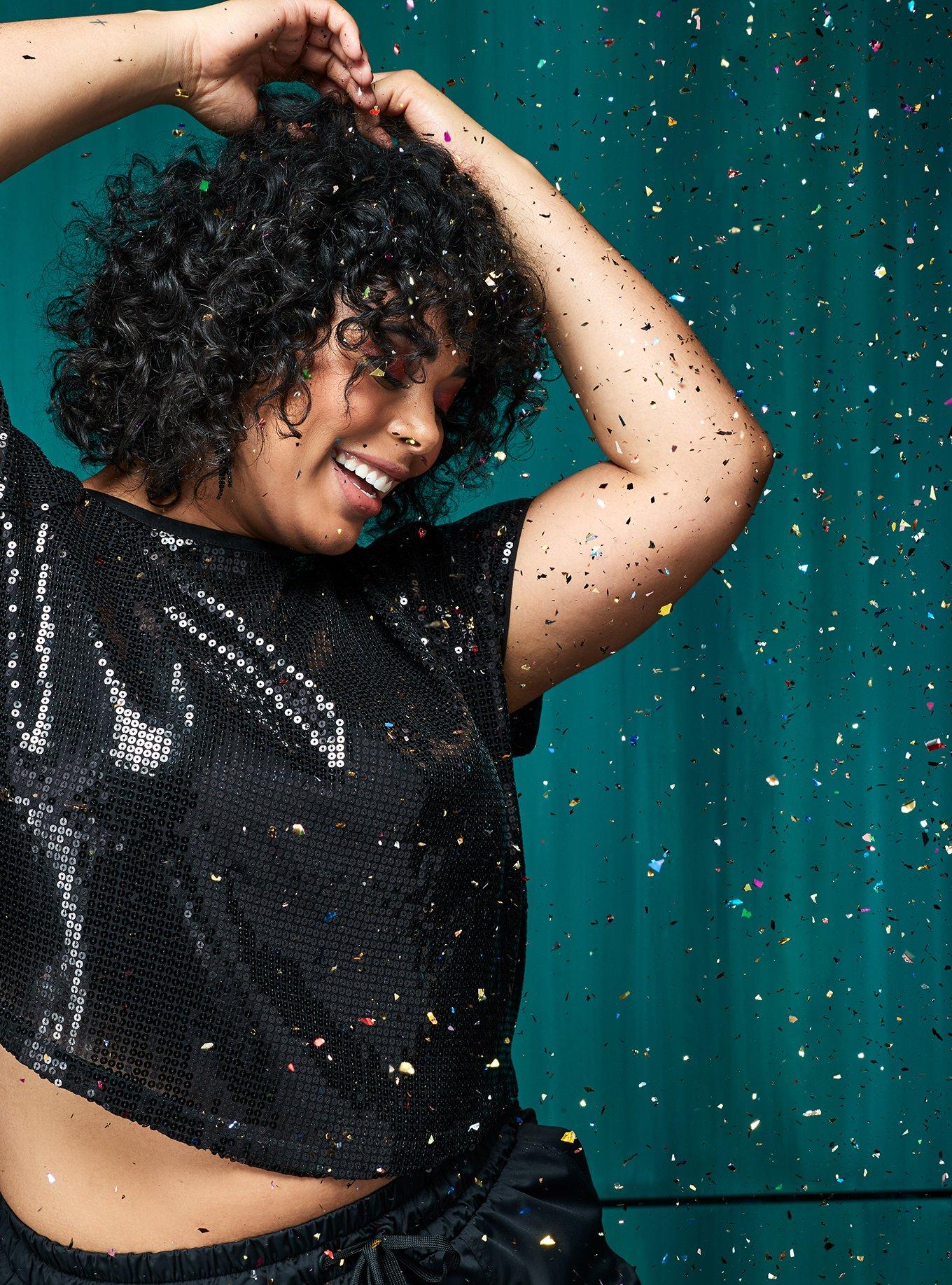 Plus Size - Sequin High Neck Tank - Torrid