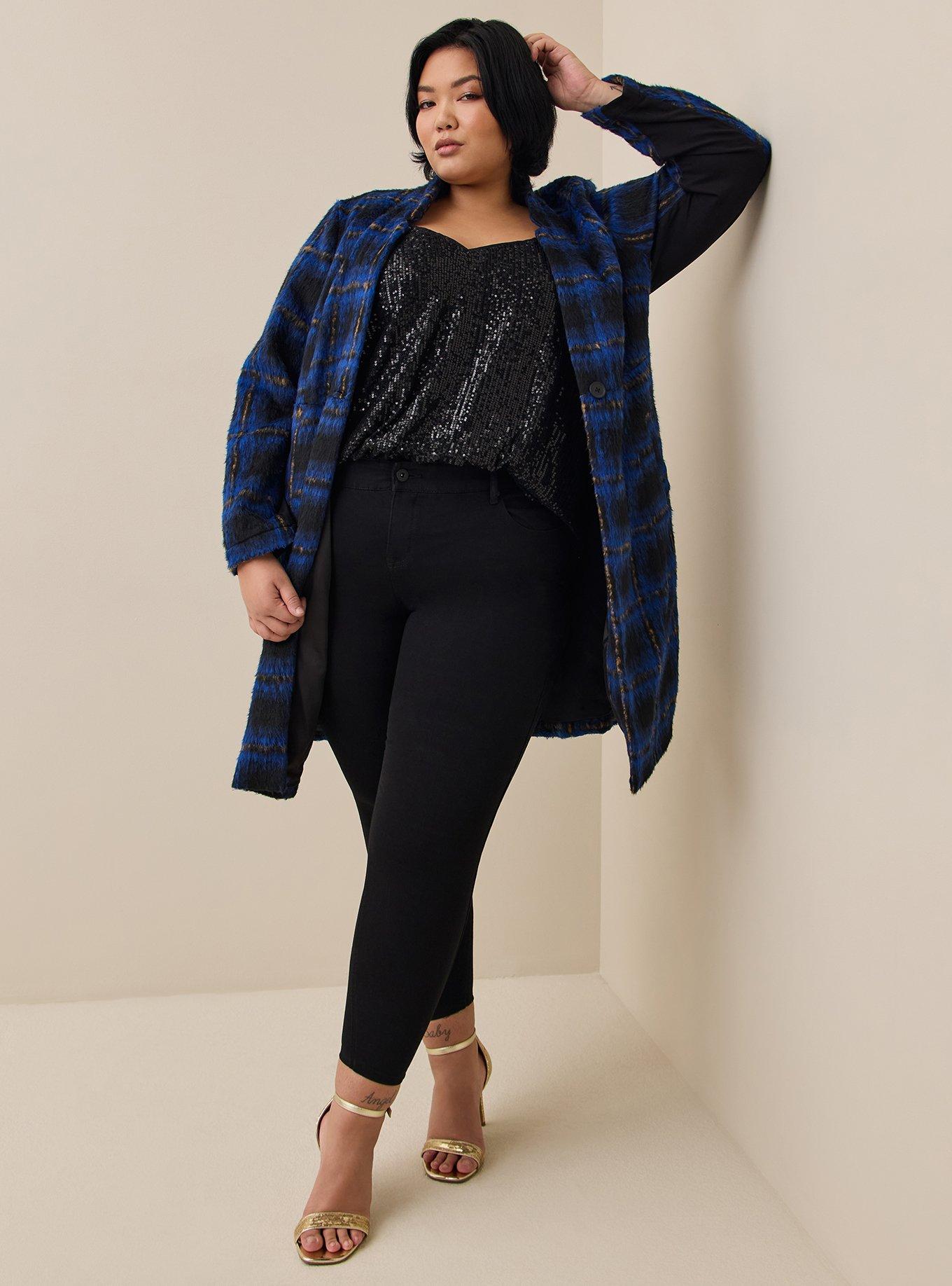 Plus Size Sophie Sequin Swing Cami, BLACK, alternate