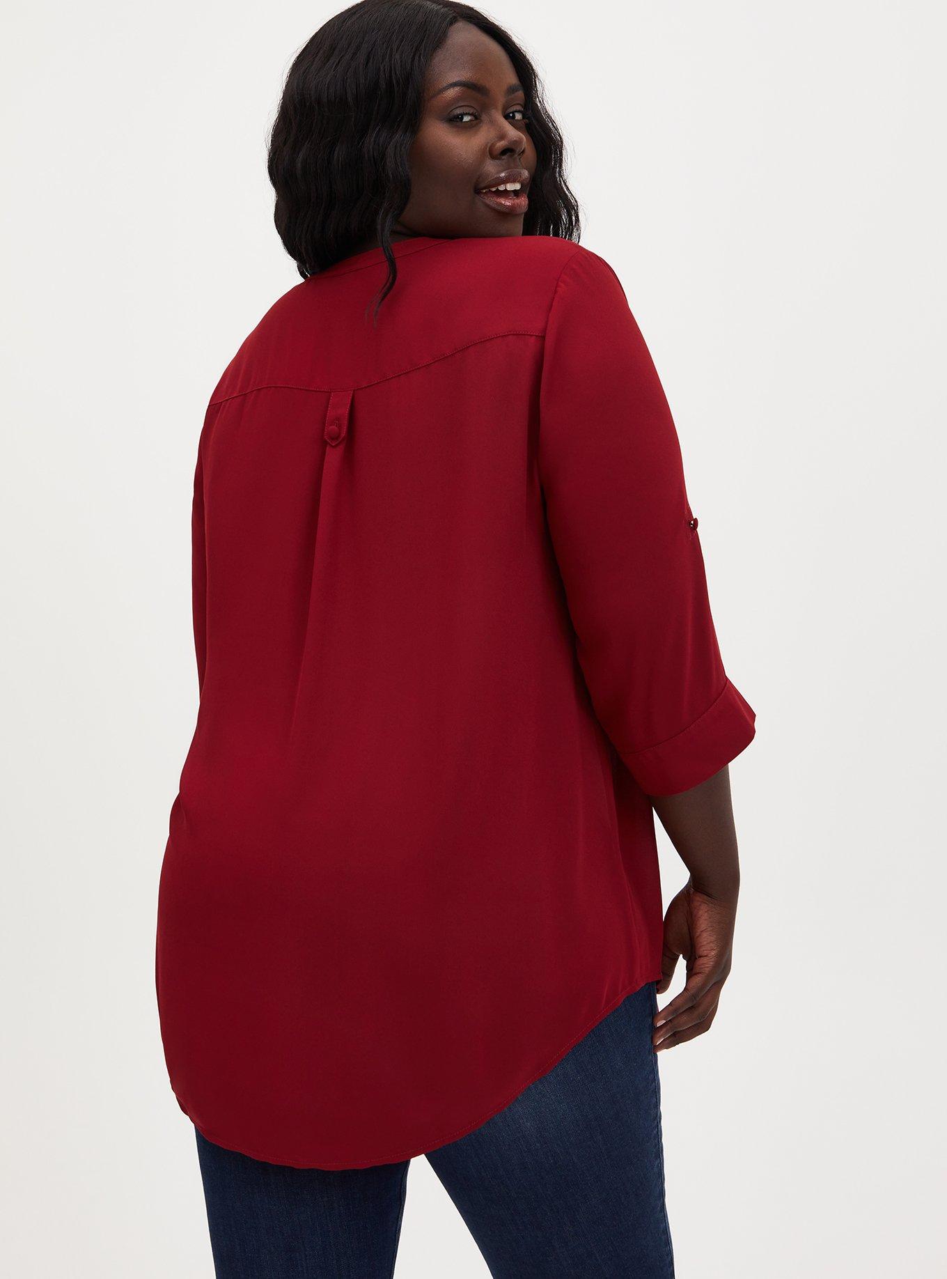 Plus Size - Harper Georgette Pullover 3/4 Sleeve Tunic Blouse - Torrid