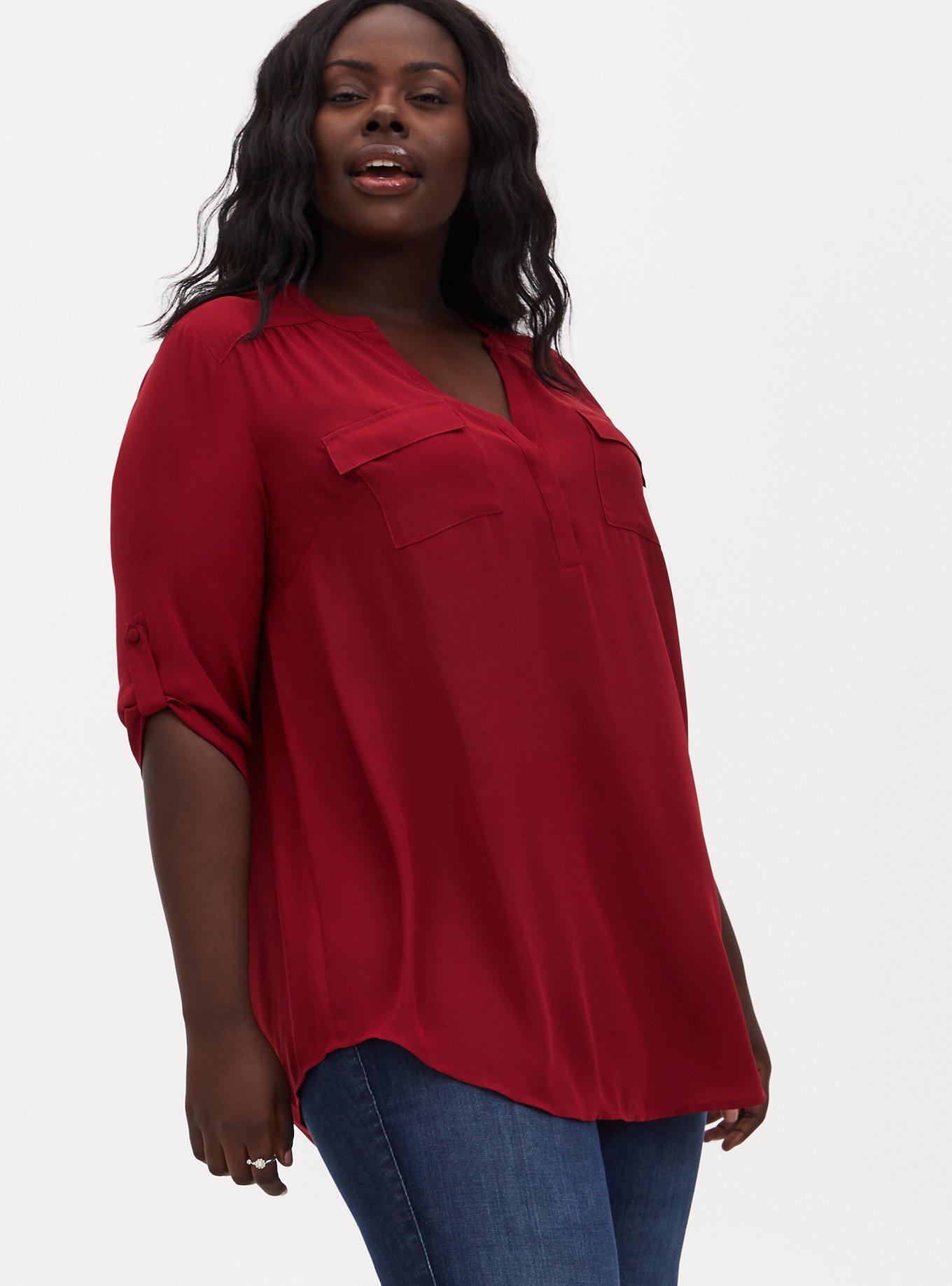 3/4-Sleeve Tunic Blouse