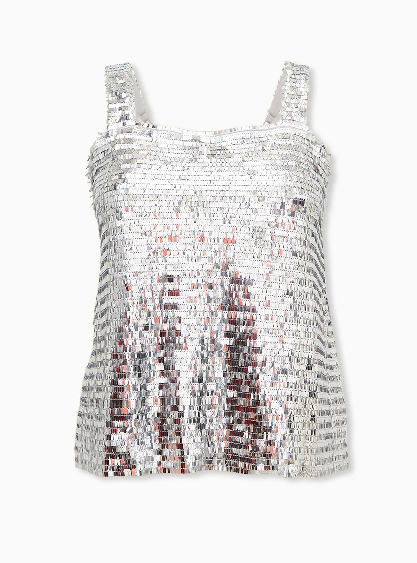 Silver sequin tank top