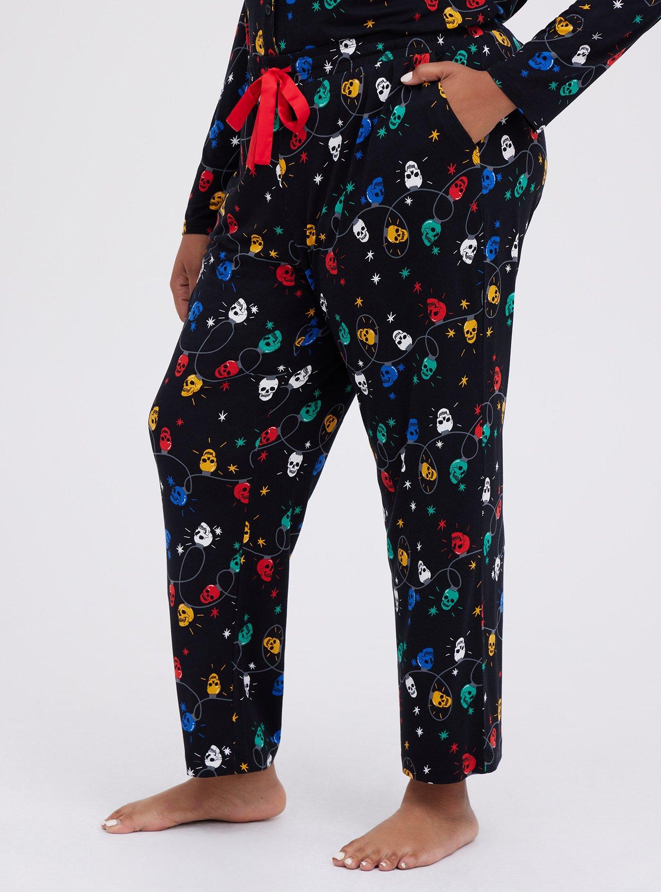 Just Love Women Pajama Pants Sleepwear (Black - Skeleton, 3X
