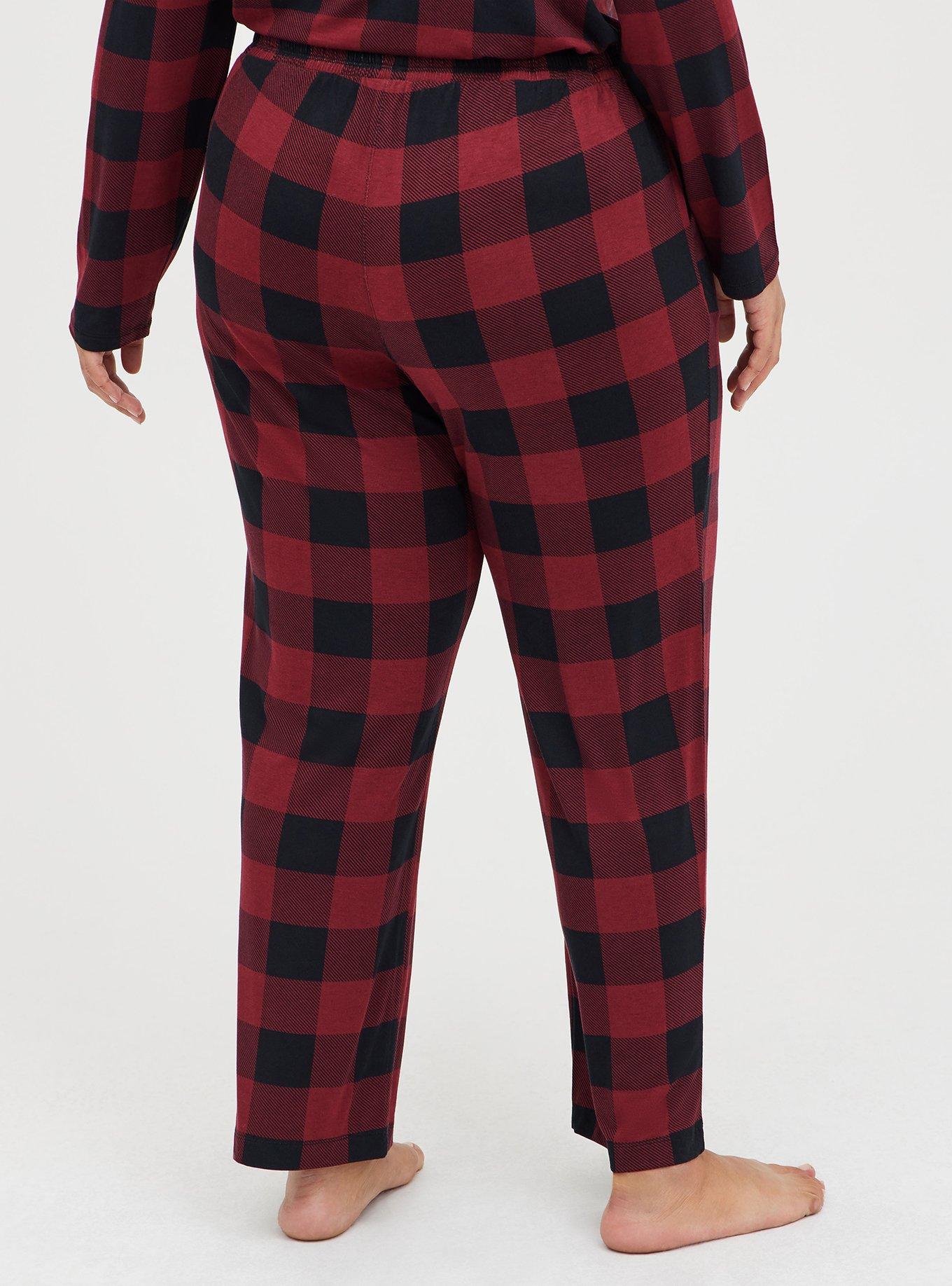 Red and black plaid pajama pants plus siz sale