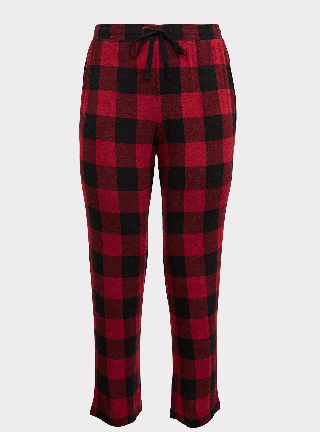 Red and black plaid pajama pants plus siz sale