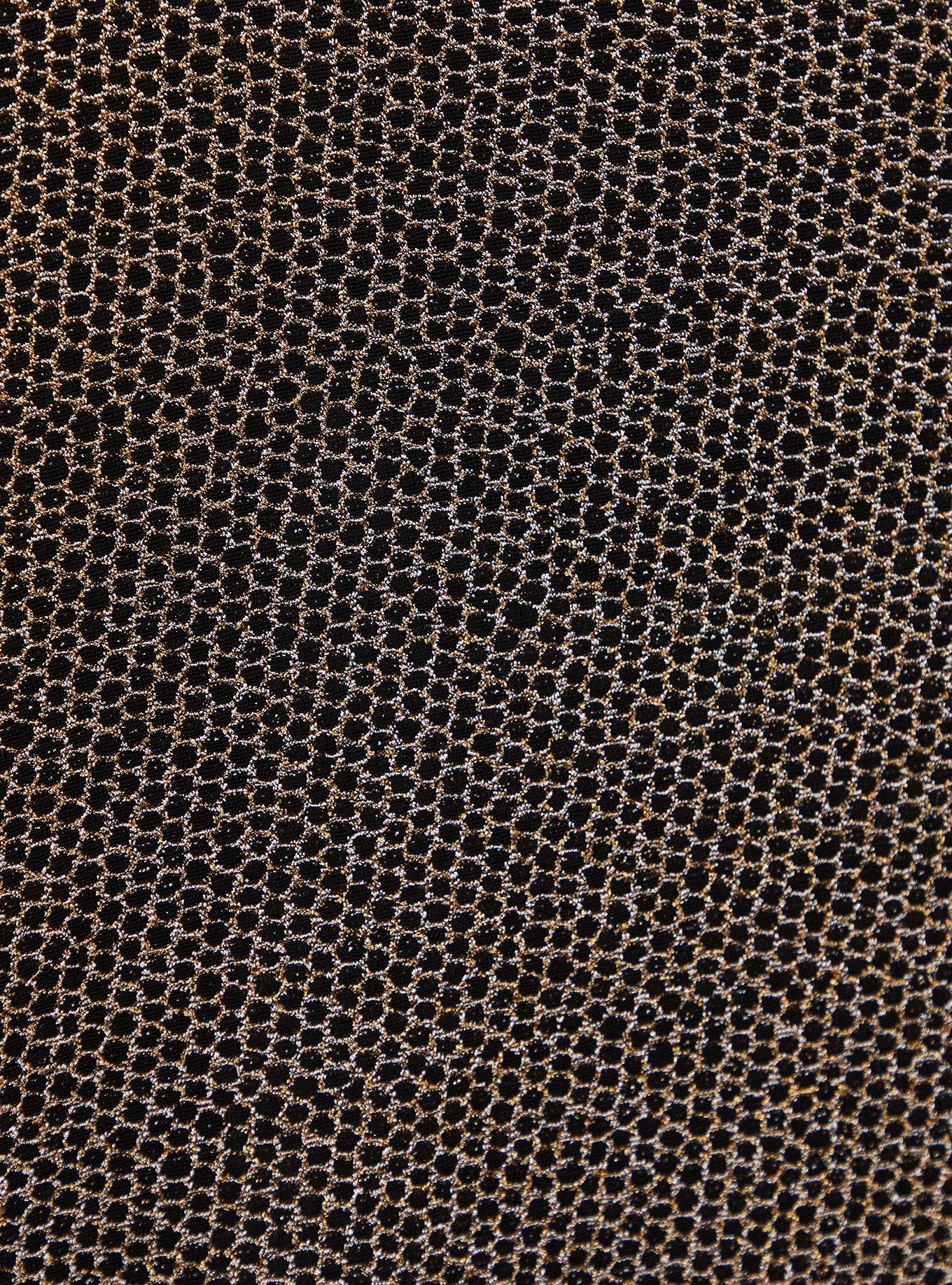 Black & Gold Shimmer A-Line Dress, BLACK GOLD, alternate