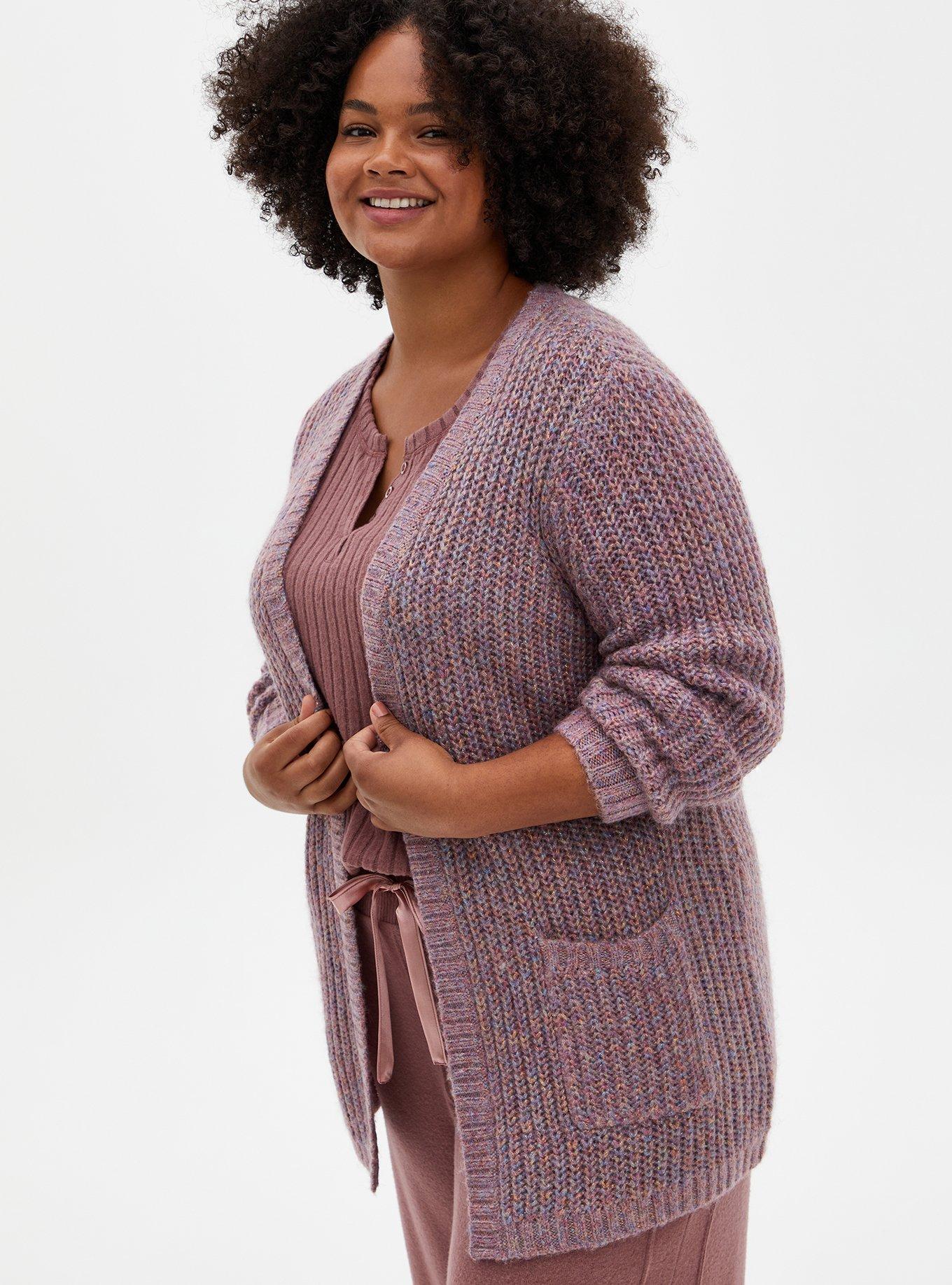 Lurex chunky-knit cardigan - Woman