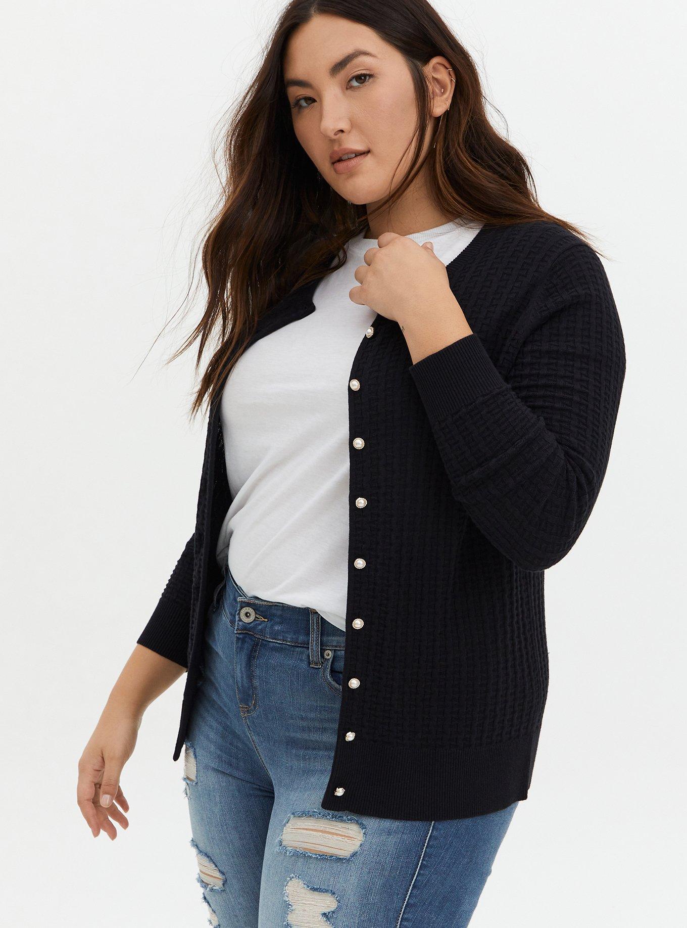 Cardigan Embellished Button Sweater, , hi-res