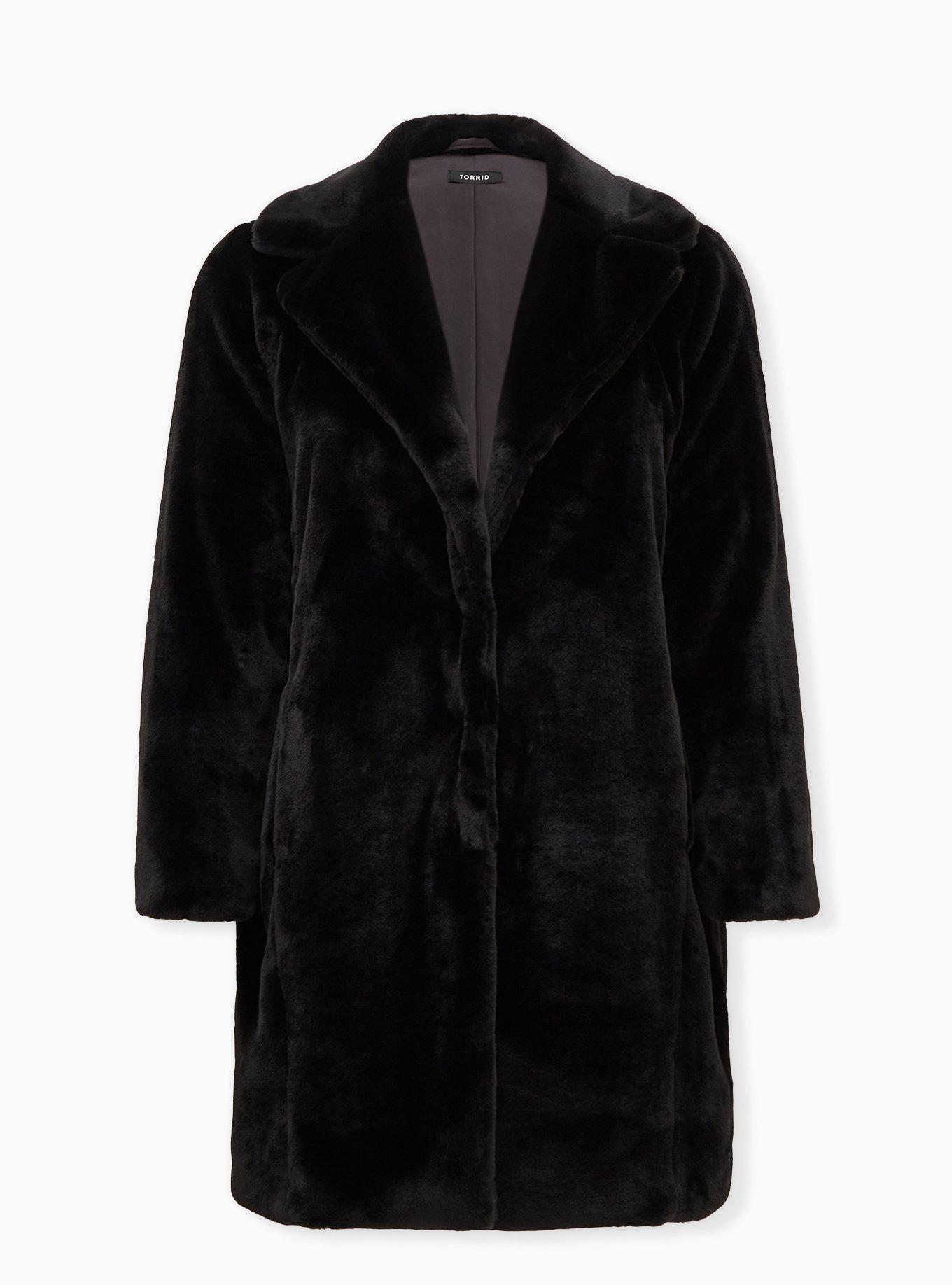 Faux Fur Midi Coat, , hi-res