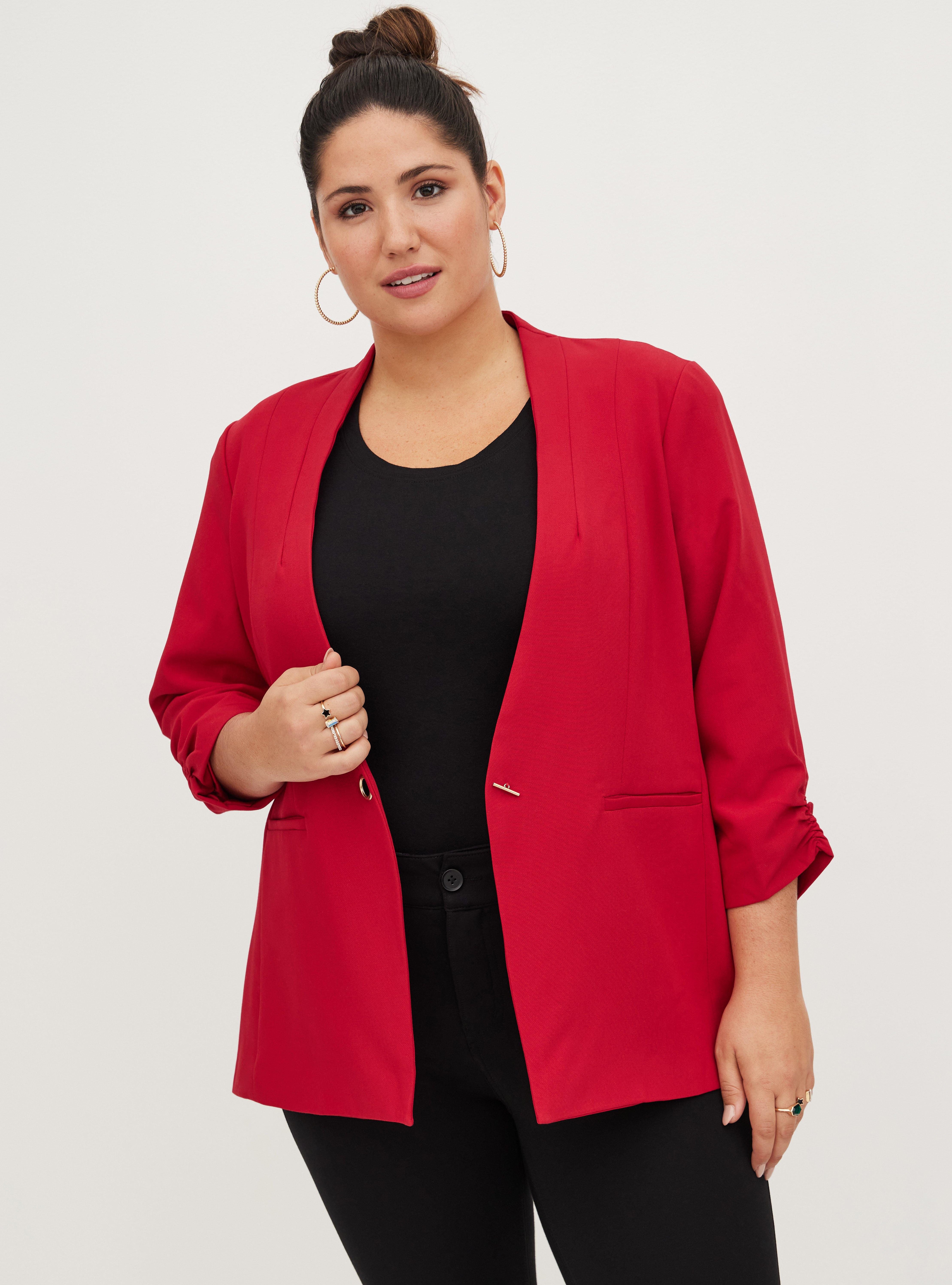 Plus Size - Collarless Classic Fit Blazer - Torrid