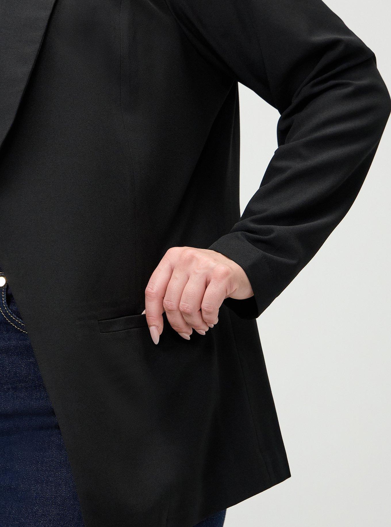 Classic Shawl Collar Blazer, DEEP BLACK, alternate