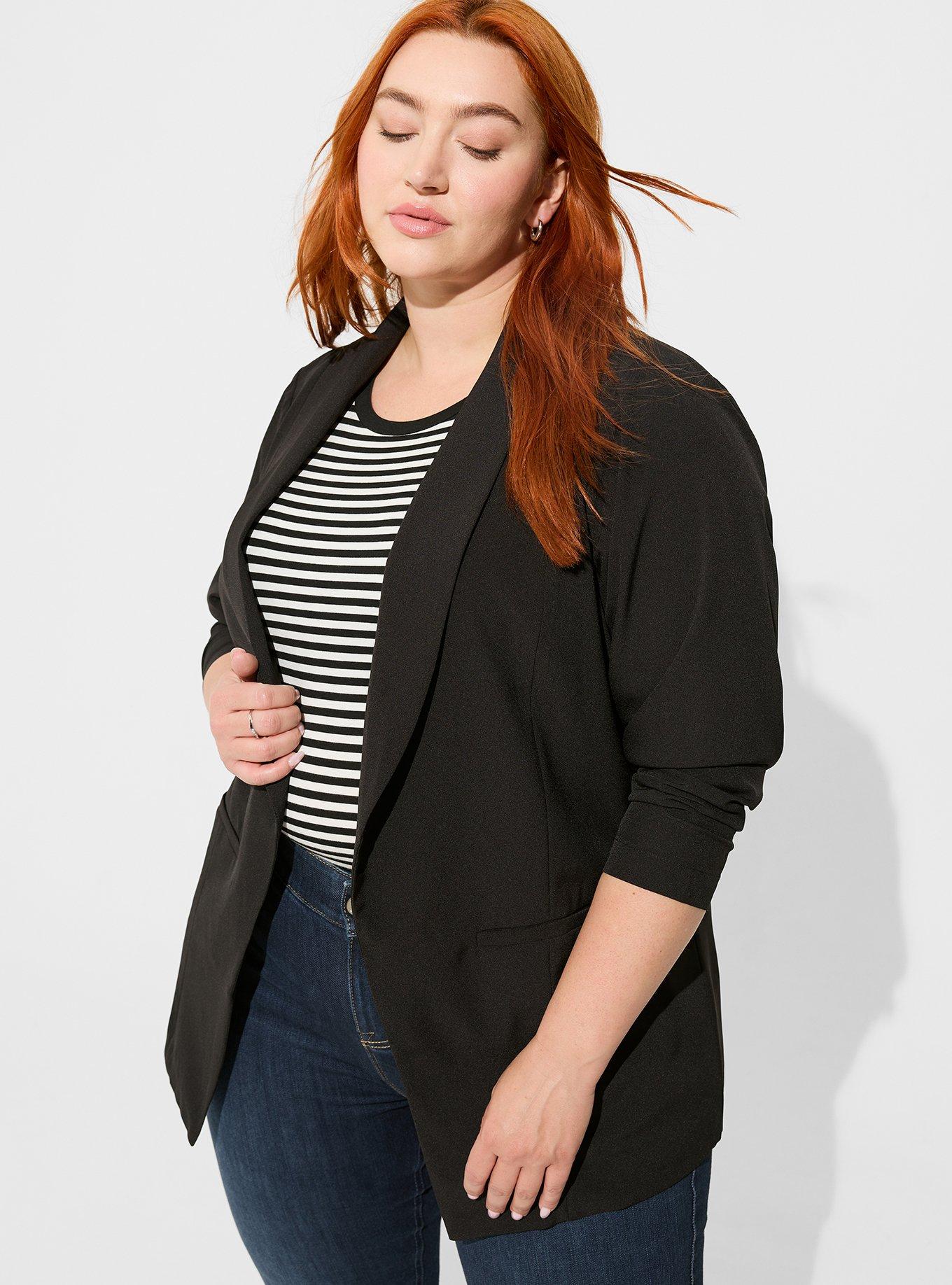 Plus Size - Parker Studio Crepe Blazer - Torrid