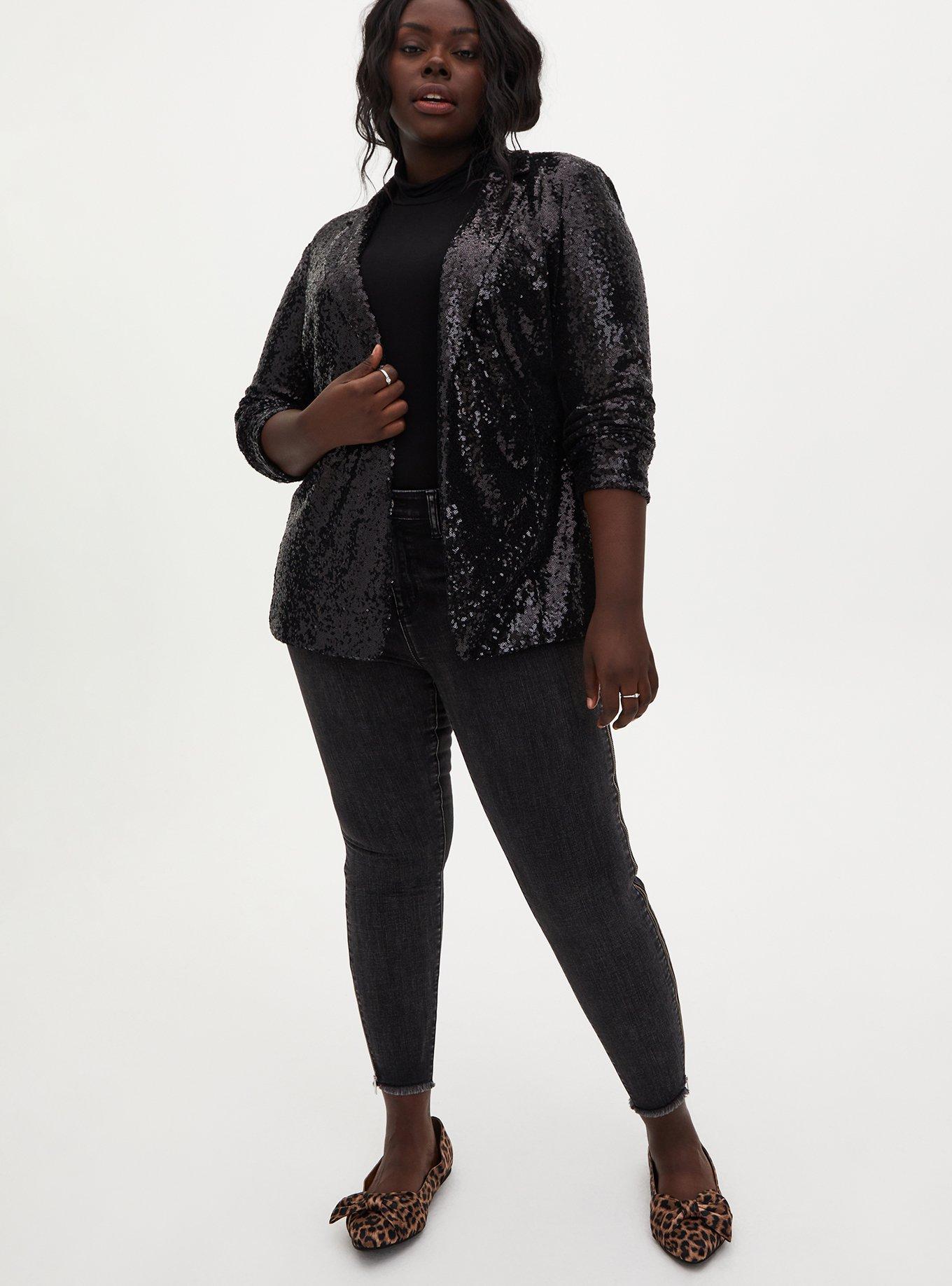 Plus size sequin on sale jacket