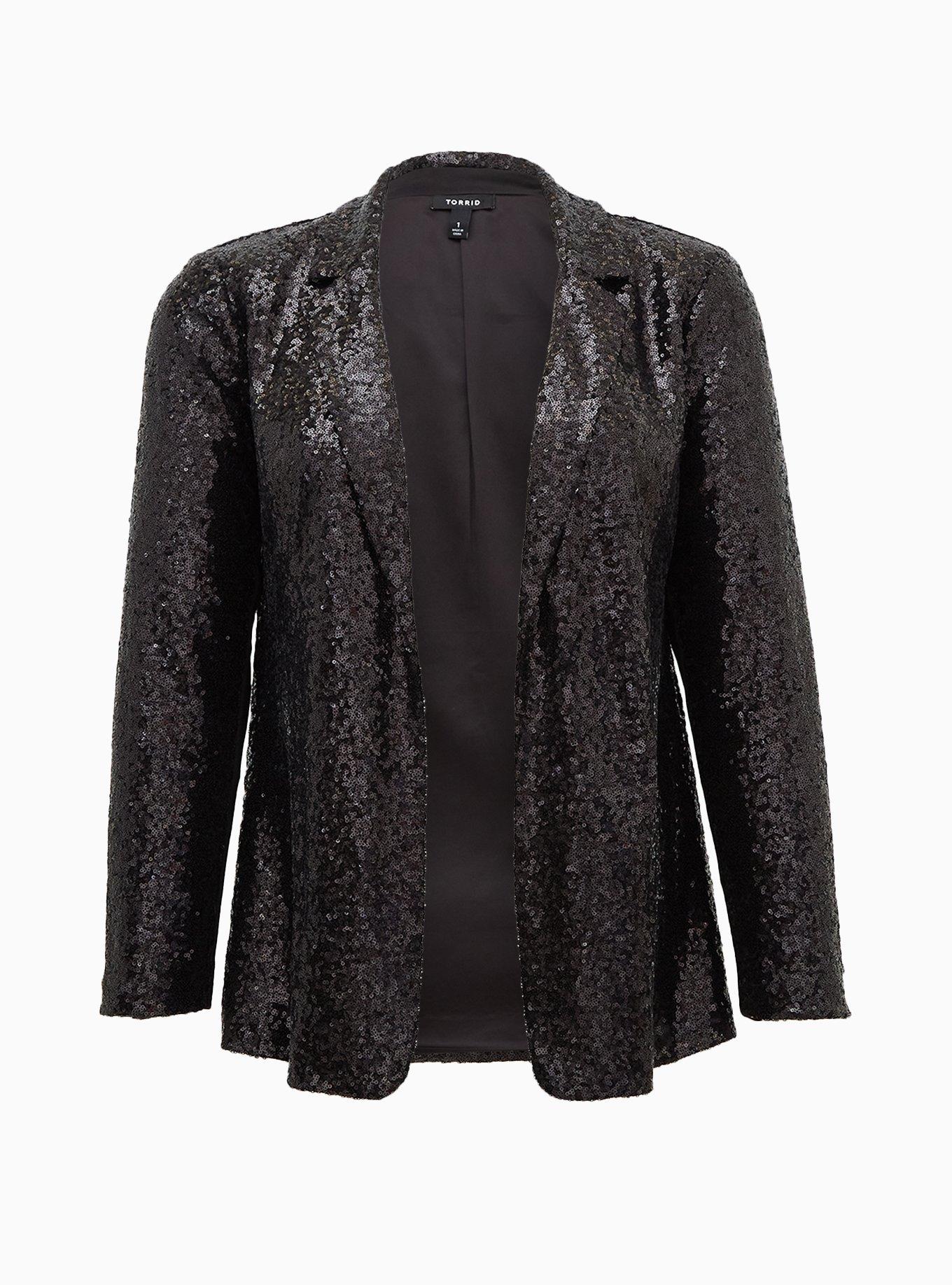 Black Sequin Blazer, , hi-res