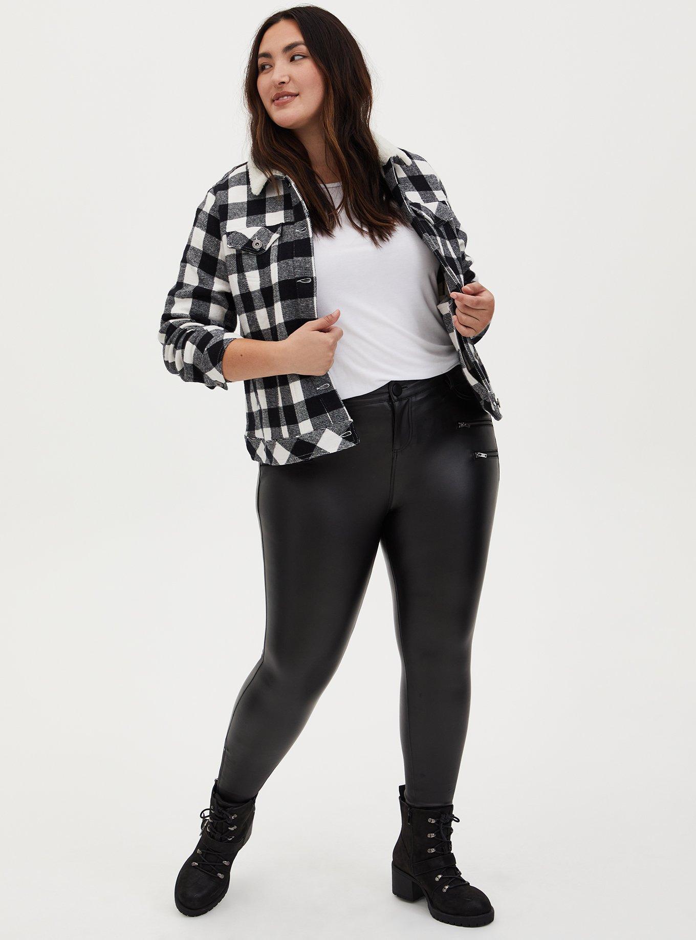 Black Coated Ponte Multi Zip Skinny Ankle Pant, DEEP BLACK, alternate