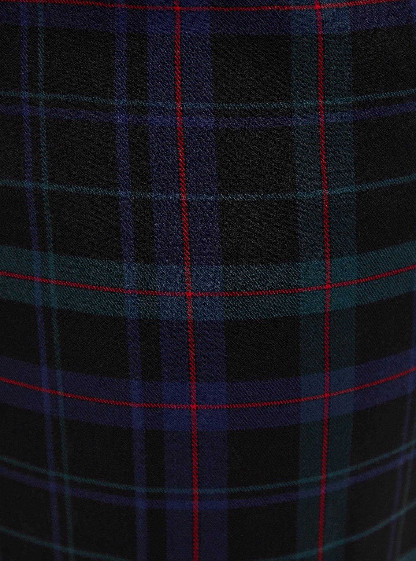 Blue & Green Plaid Paperbag Tapered Pant , PLAID BLUE, alternate