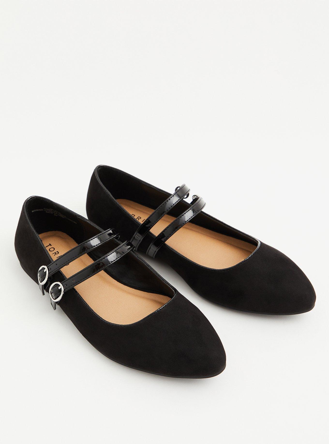 Double Strap Mary Jane Flat (WW), BLACK, alternate