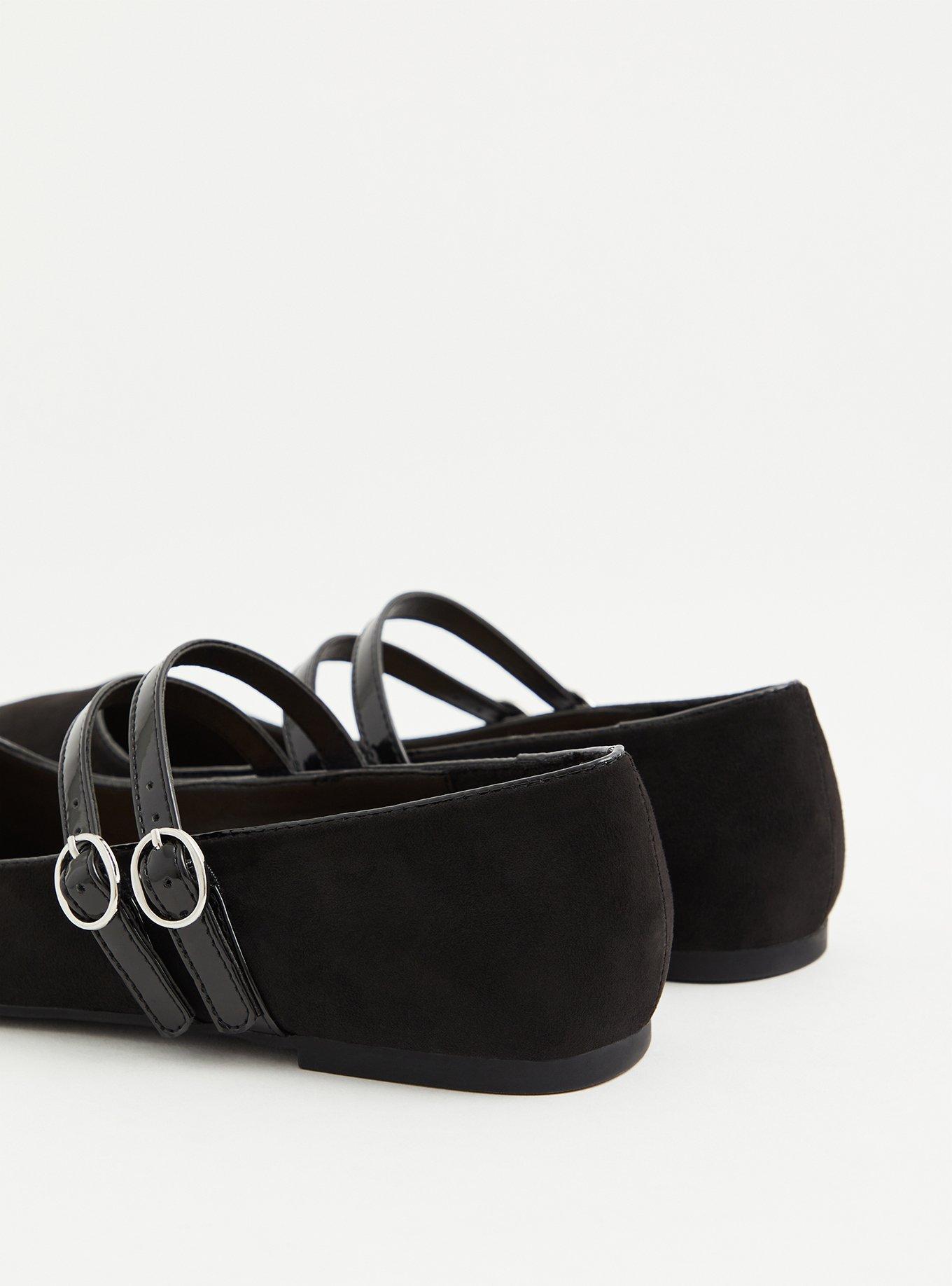 Double Strap Mary Jane Flat (WW), BLACK, alternate