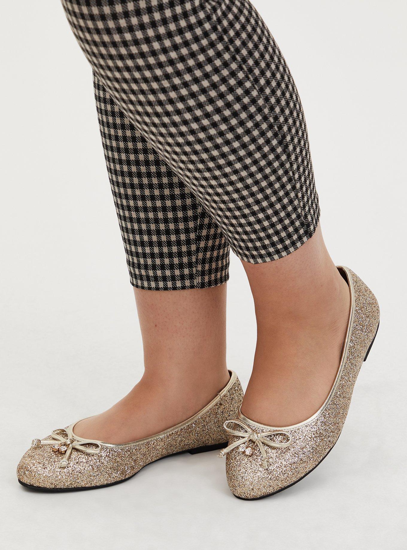 Flat shoes glitter hotsell