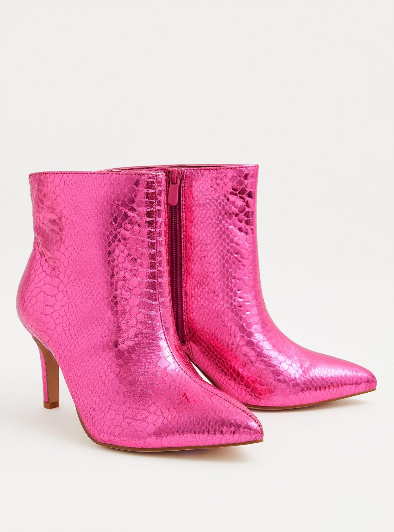 Pink snakeskin ankle on sale boots