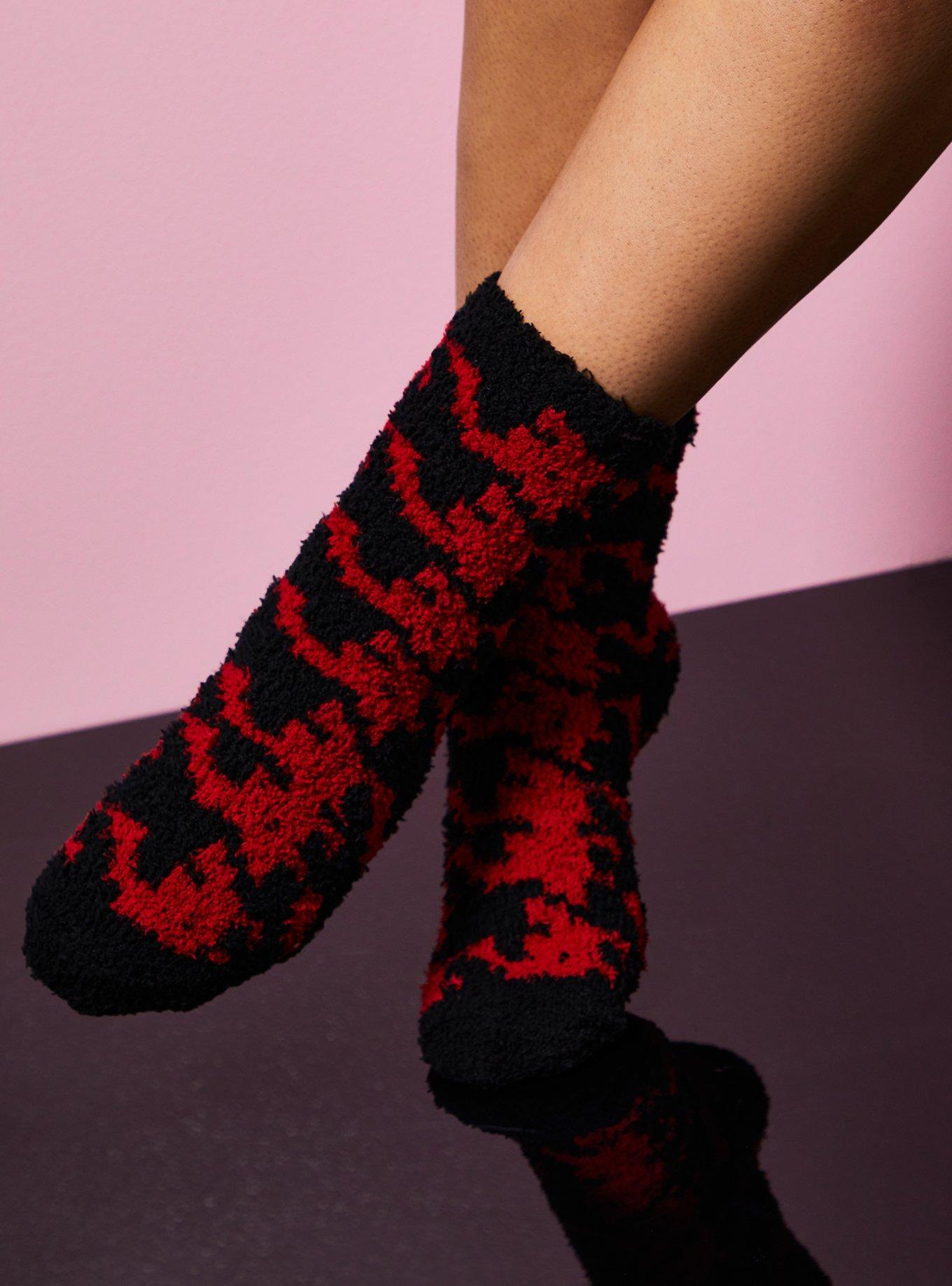 Plus Size Betsey Johnson Black & Red Holiday Socks Pack - Pack of 3, MULTI, alternate