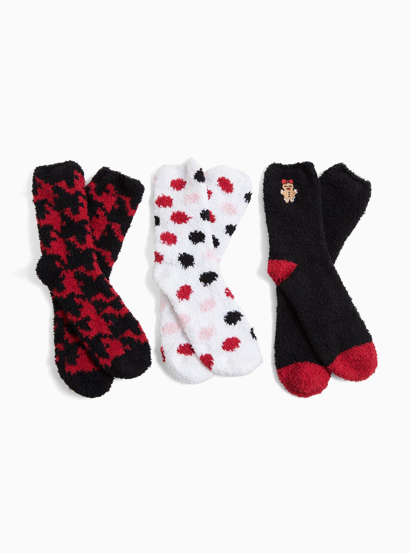 Plus Size - Betsey Johnson Black & Red Holiday Socks Pack - Pack of 3 ...