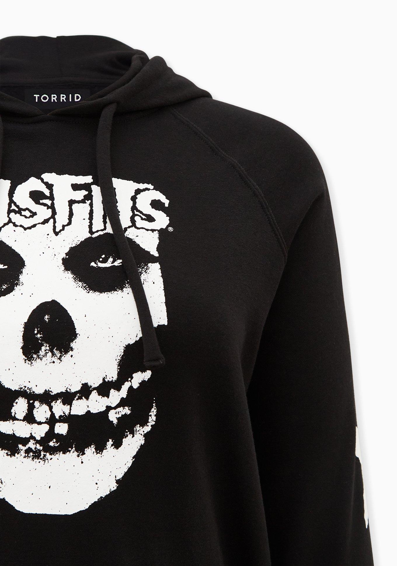 Plus Size Misfits Black Fleece Hoodie, DEEP BLACK, alternate