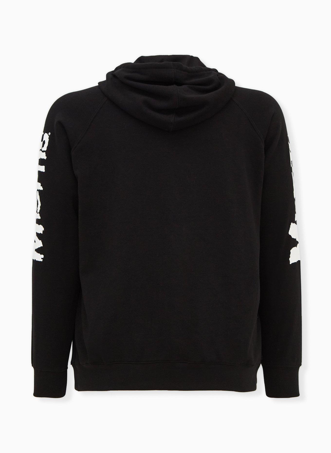 Plus Size Misfits Black Fleece Hoodie, DEEP BLACK, alternate