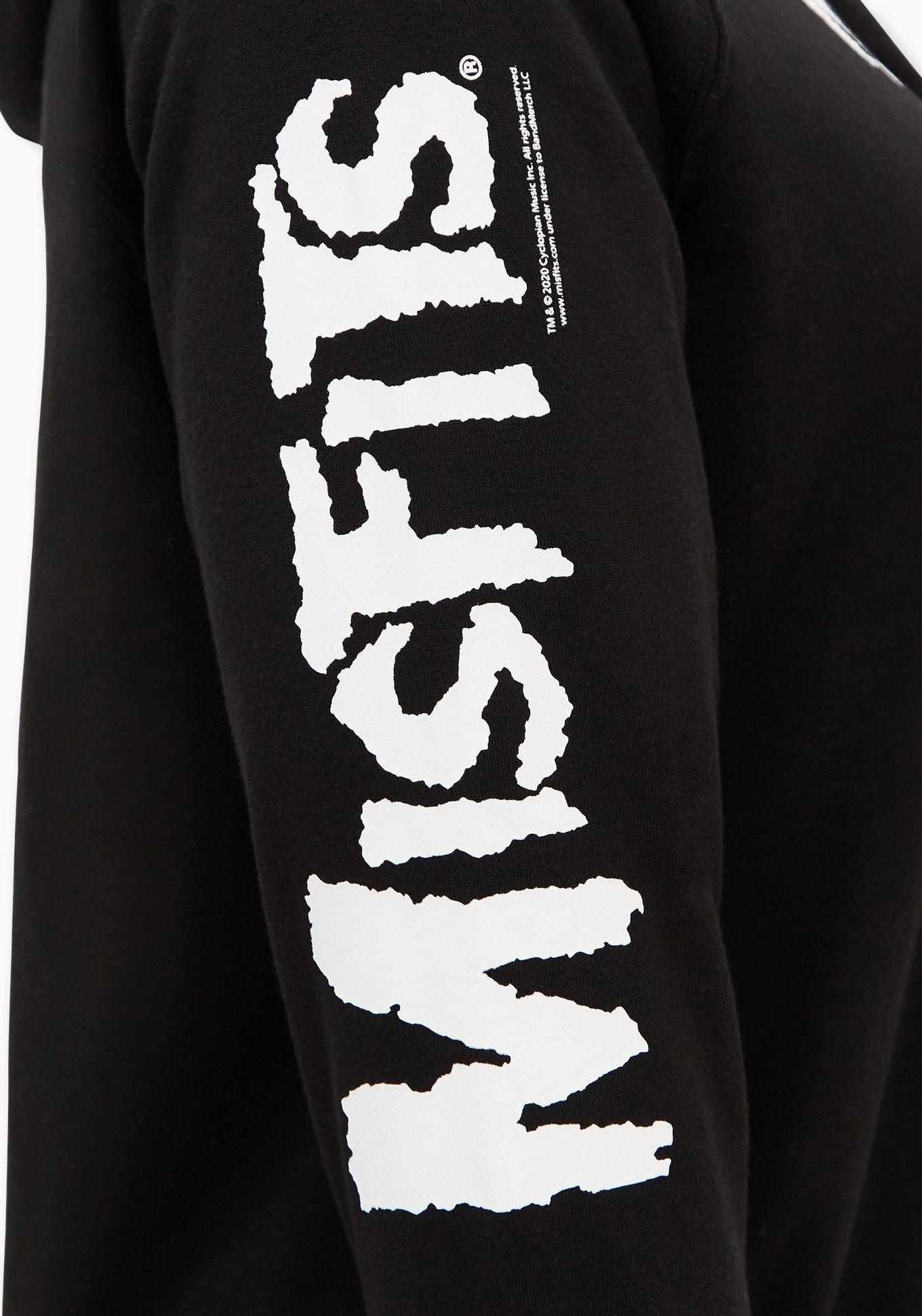 Plus Size Misfits Black Fleece Hoodie, DEEP BLACK, alternate