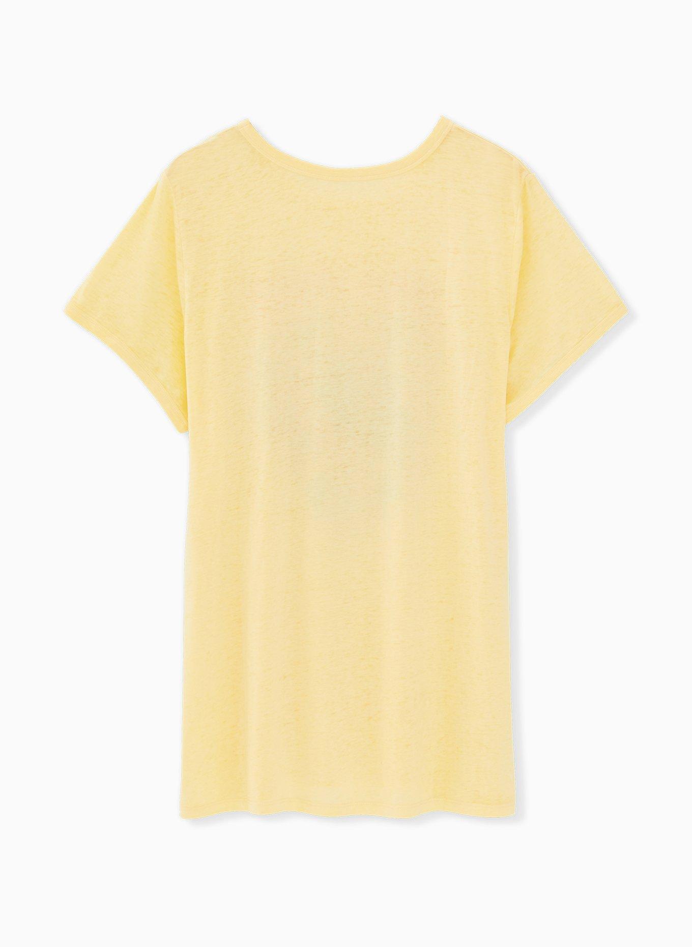 Janis Joplin Classic Fit Ringer Tee - Burnout Yellow , YELLOW, alternate