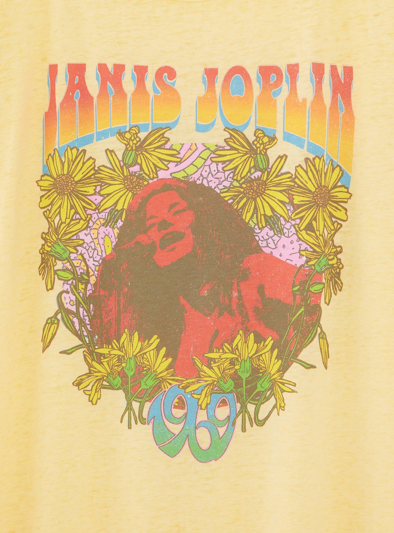 Janis Joplin Classic Fit Ringer Tee - Burnout Yellow , YELLOW, alternate