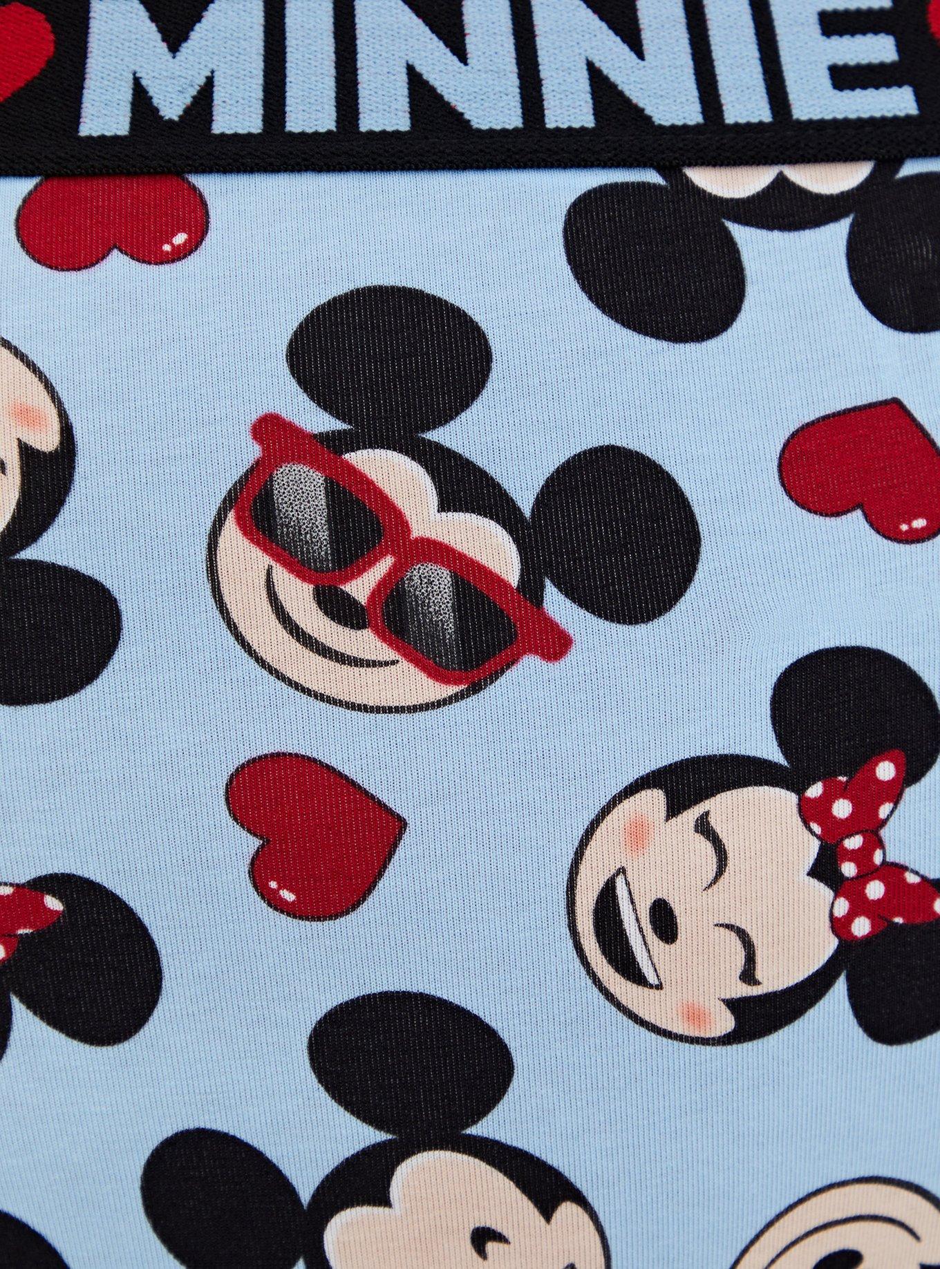 Plus Size - Disney Mickey & Minnie Heads Light Blue Cotton Hipster