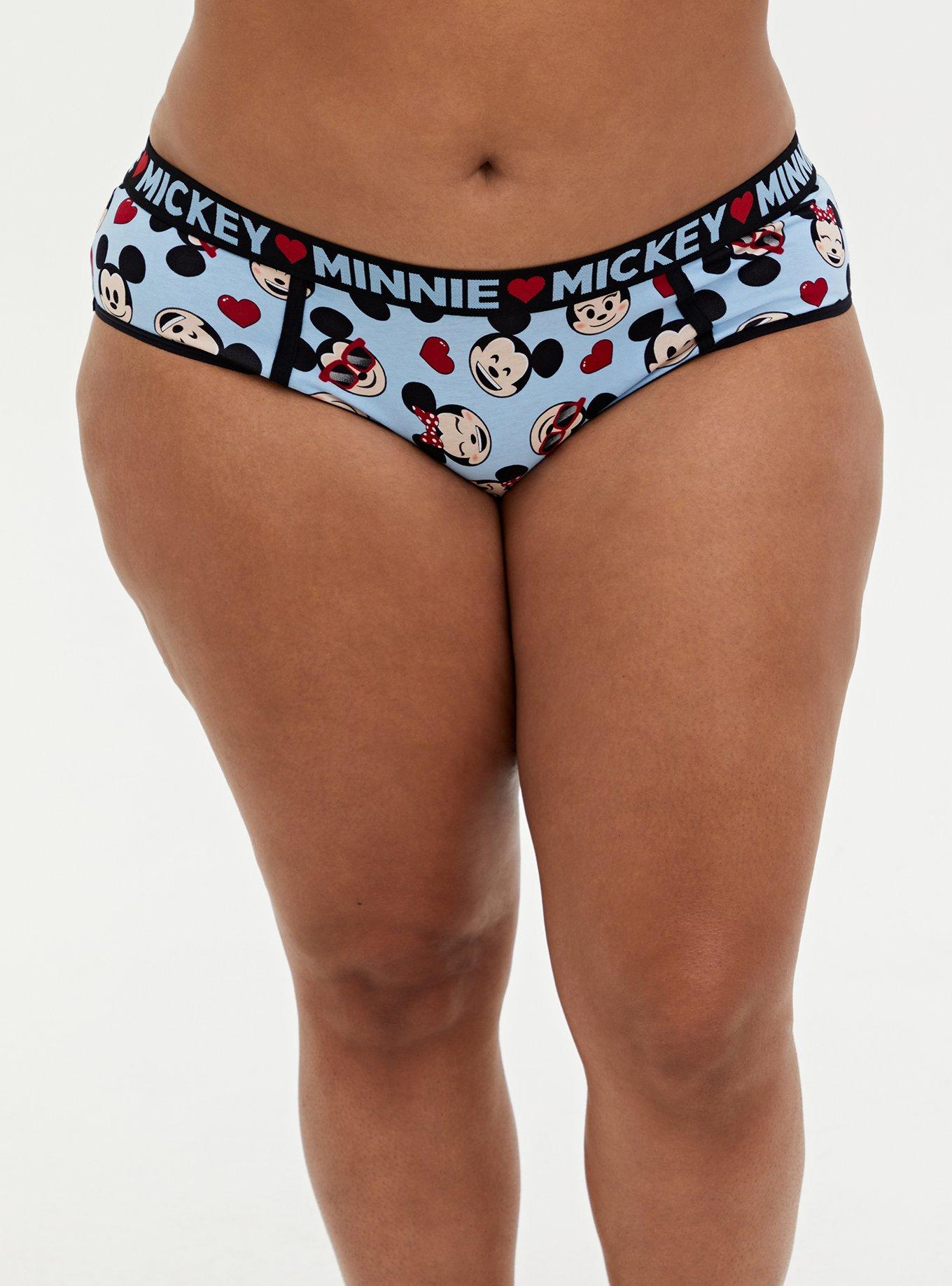 Plus Size - Disney Mickey & Minnie Heads Light Blue Cotton Hipster Panty -  Torrid