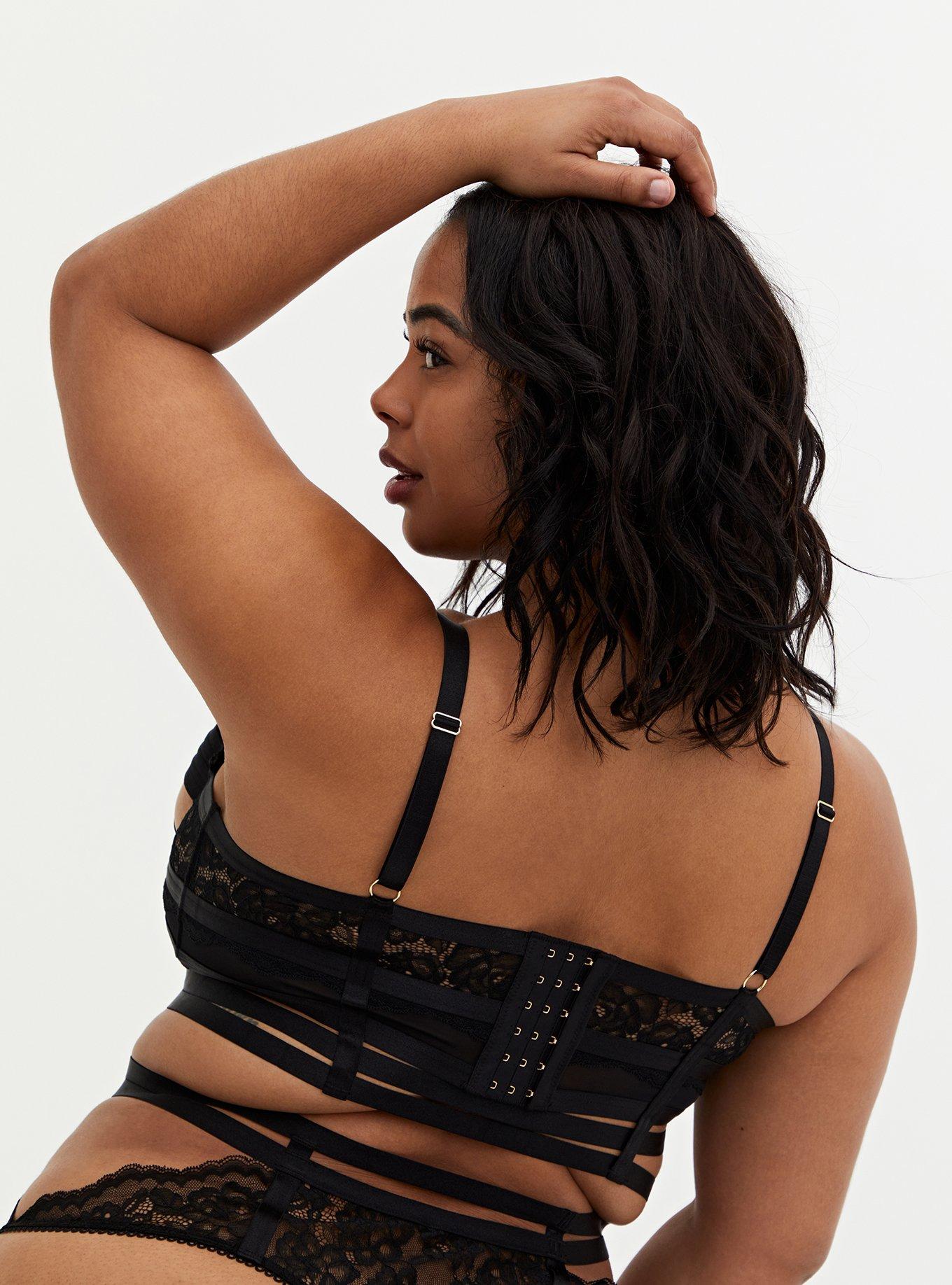 Plus Size - Black Caged Push-Up Balconette Bikini Top - Torrid