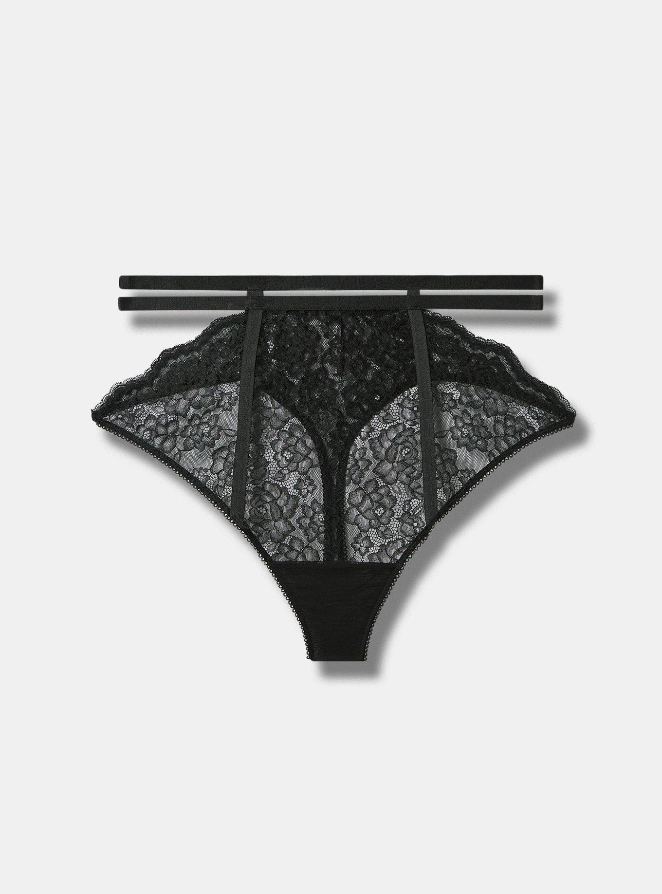 Torrid Black High Waist Cutout Back Lace Thong Panty Plus Size 2X