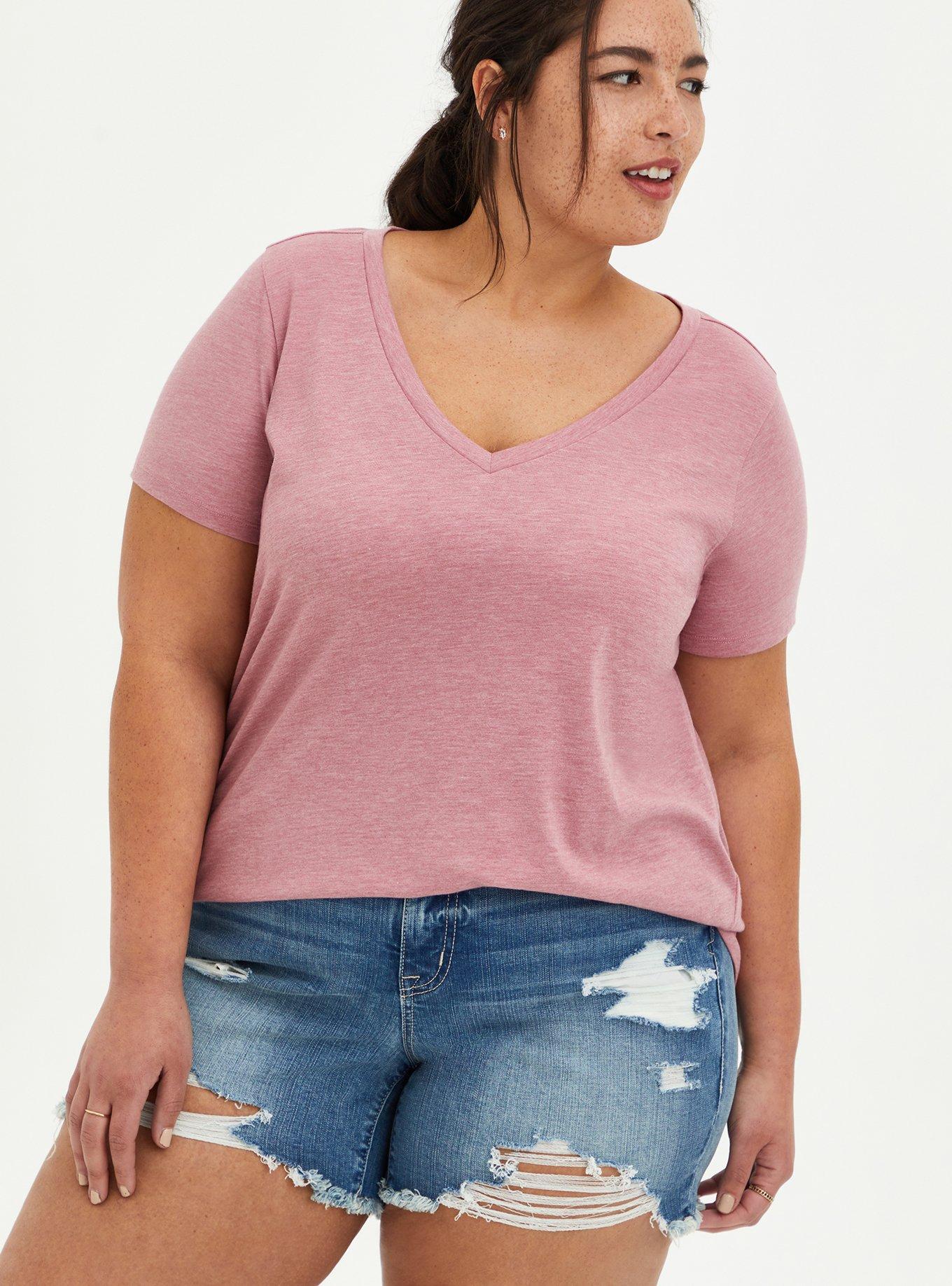 Plus Size - Girlfriend Signature Jersey V-Neck Tee - Torrid