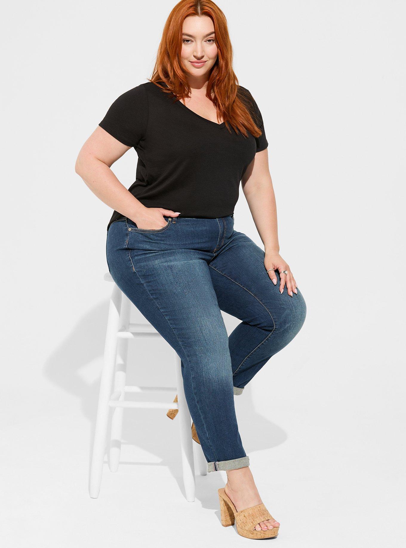 Plus Size - Girlfriend Signature Jersey V-Neck Tee - Torrid