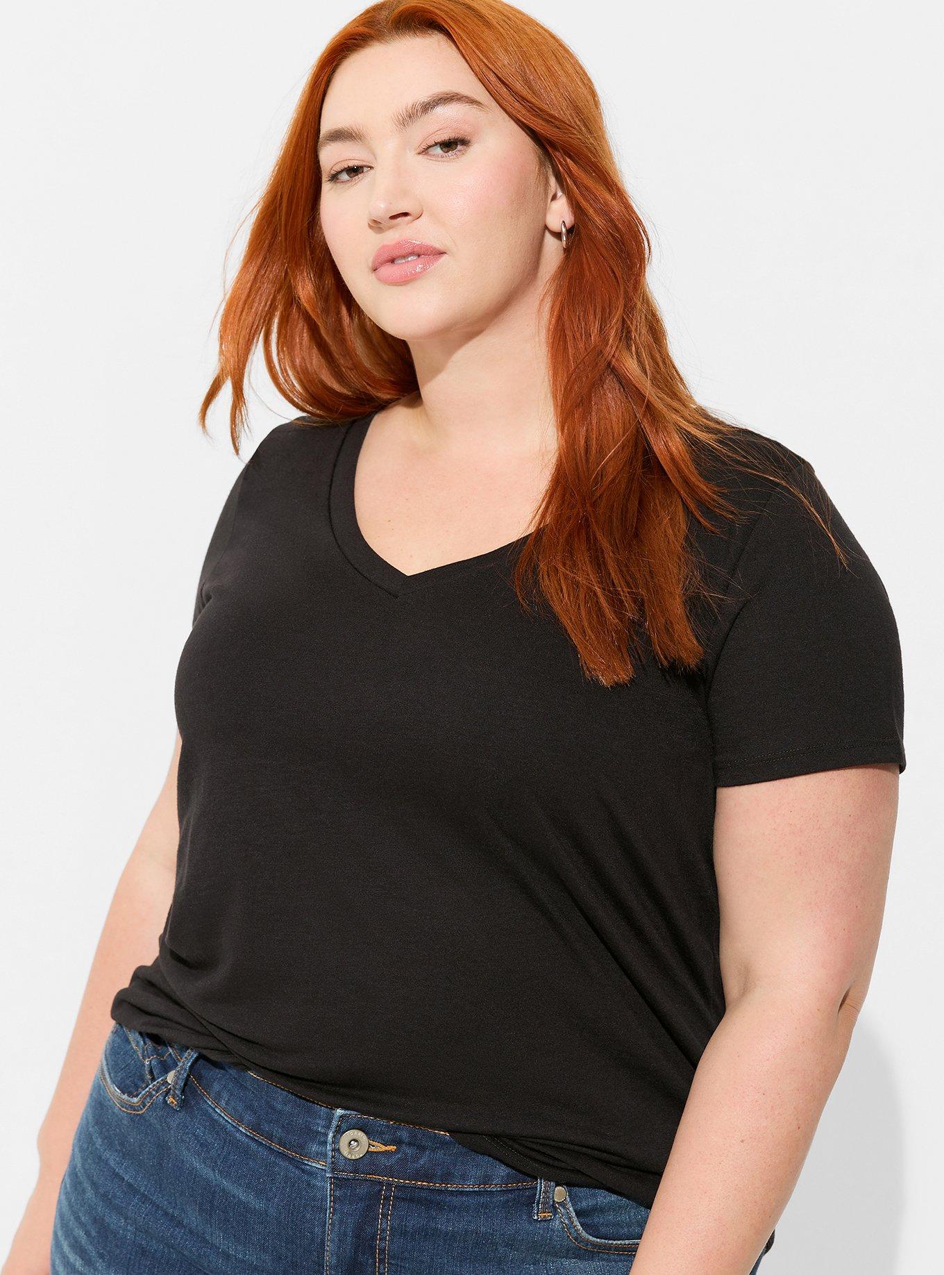 Plus Size - Girlfriend Signature Jersey V-Neck Tee - Torrid